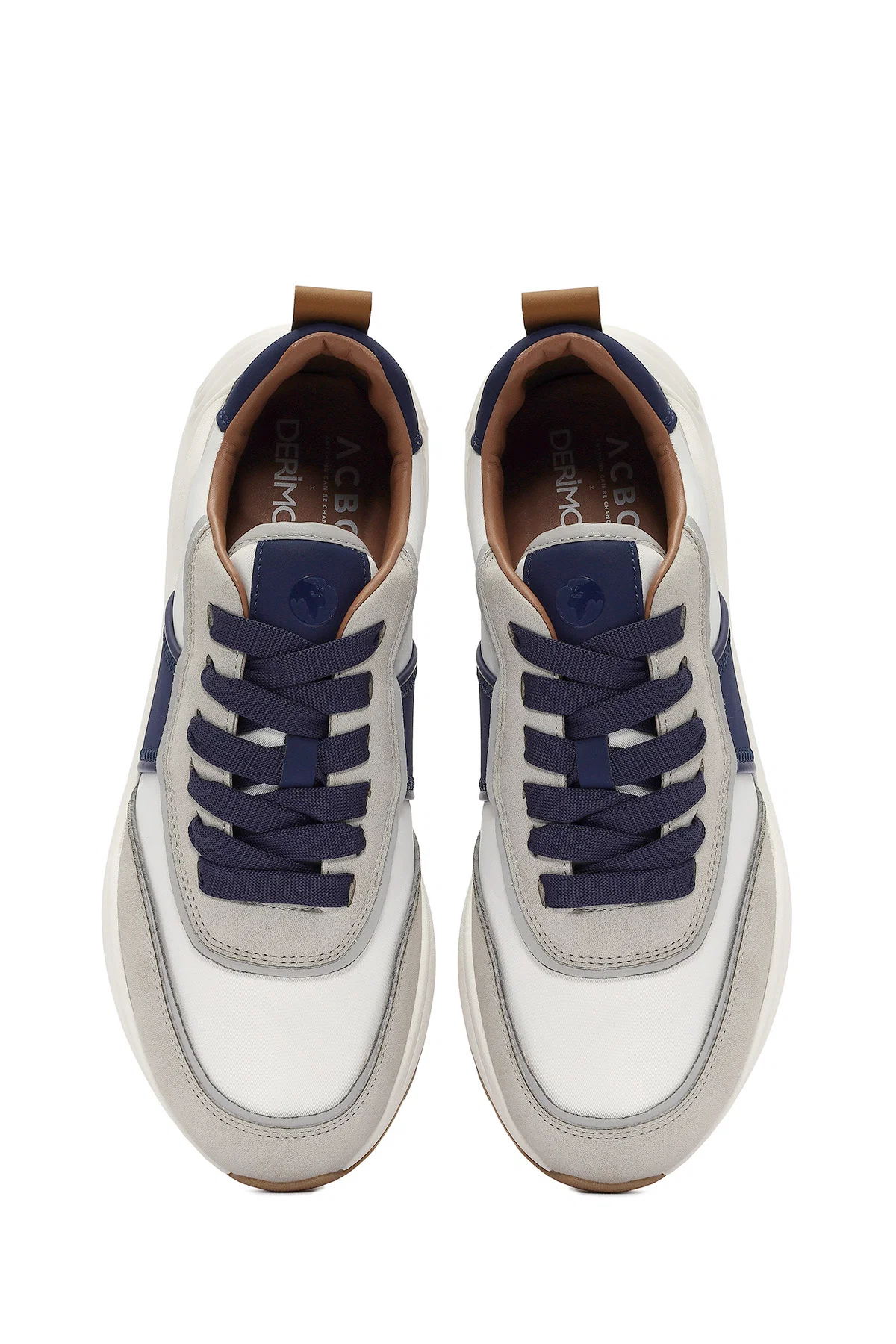 ACBC x DERİMOD Erkek Bej Bağcıklı Kalın Tabanlı Sneaker - Image 7