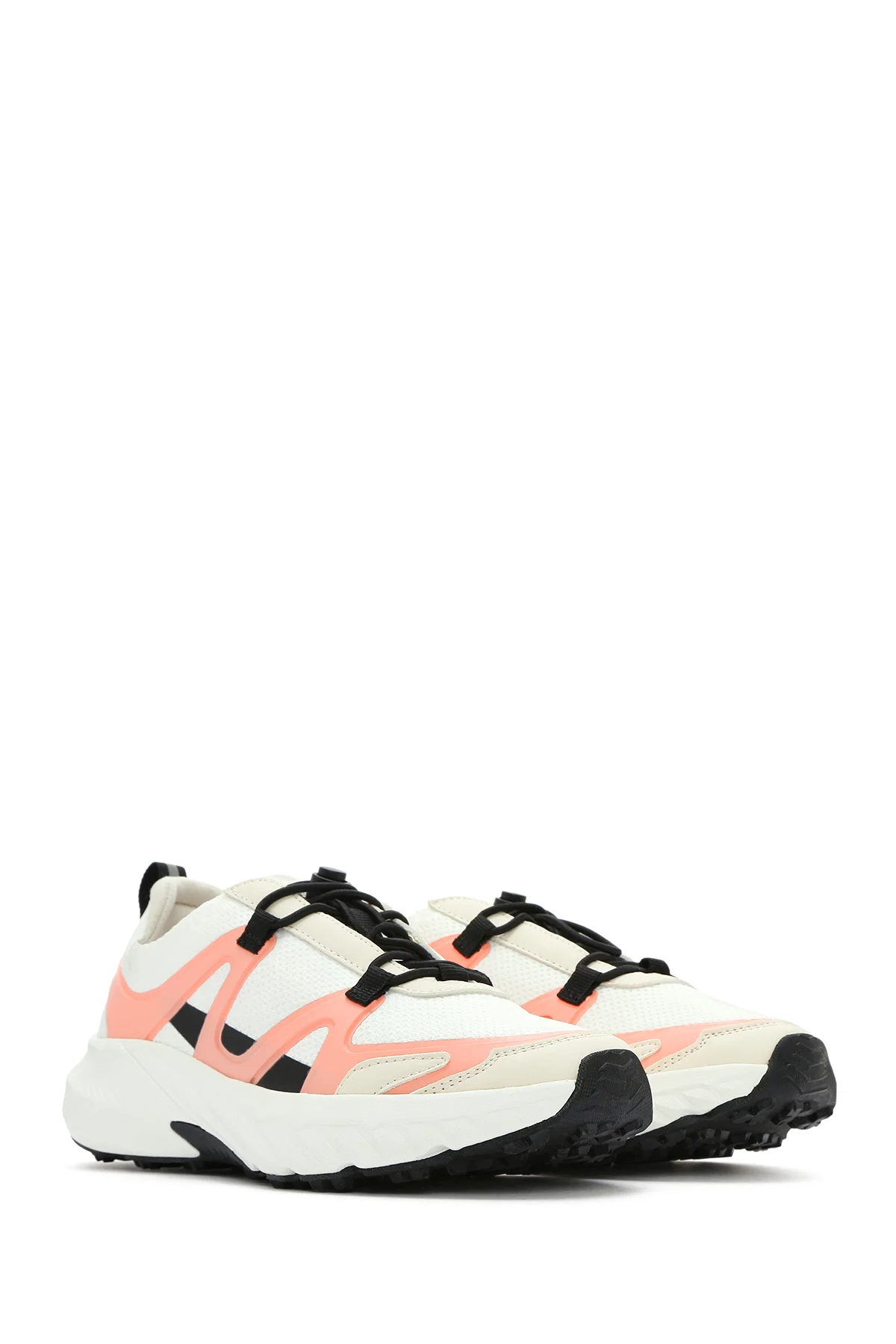 ACBC x DERİMOD Kadın Bej Bağcıklı Kalın Tabanlı Kumaş Sneaker - Image 3