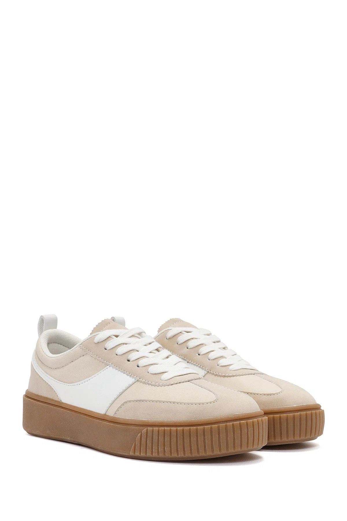 ACBC x Derimod Kadın Bej Bağcıklı Süet Sneaker - Image 3