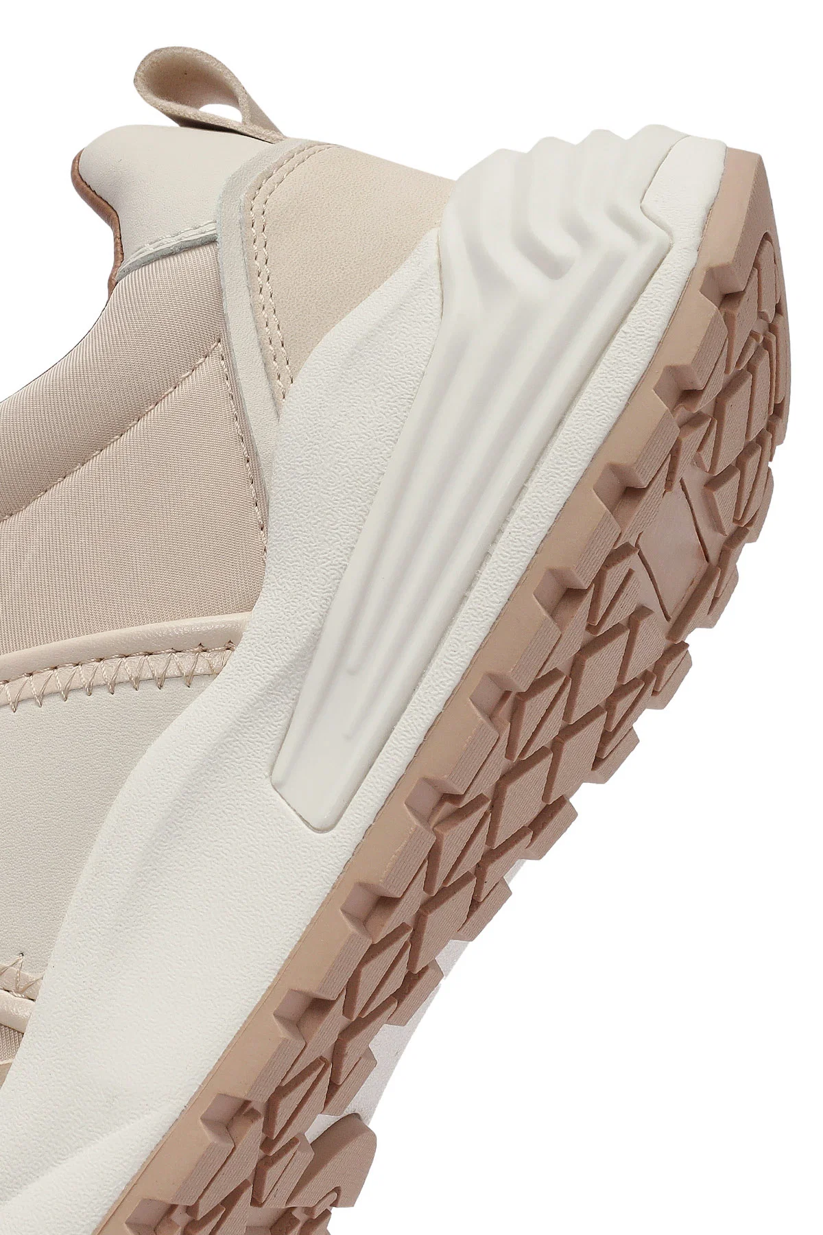 ACBC x DERİMOD Kadın Bej Kalın Tabanlı Bağcıklı Kumaş Sneaker - Image 10