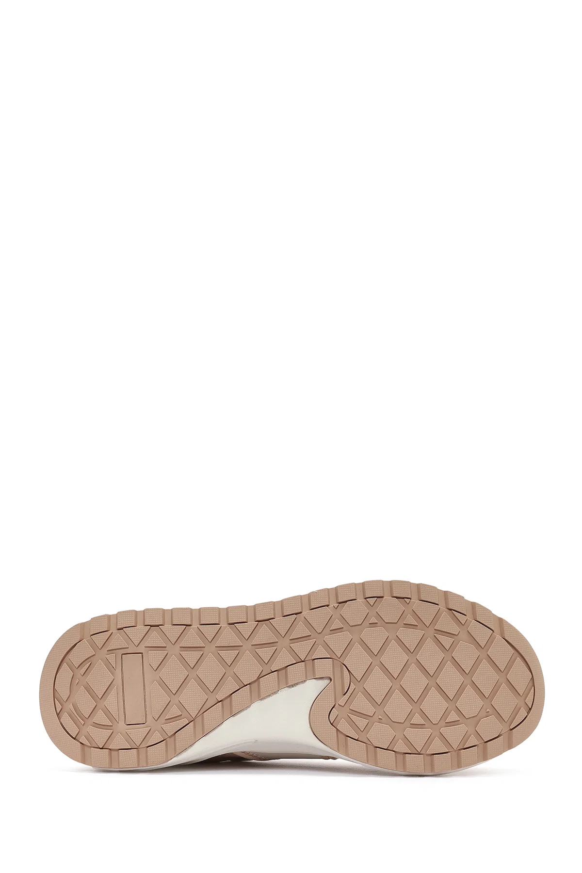 ACBC x DERİMOD Kadın Bej Kalın Tabanlı Bağcıklı Kumaş Sneaker - Image 4