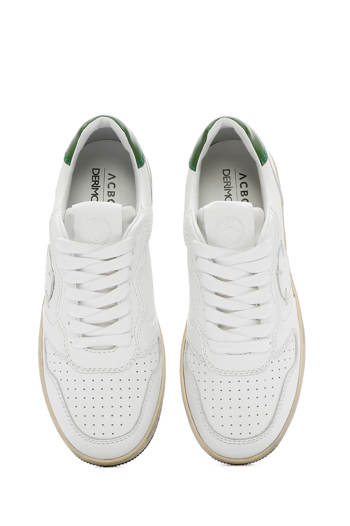 ACBC x DERİMOD Kadın Beyaz Bağcıklı Deri Sneaker - Image 7