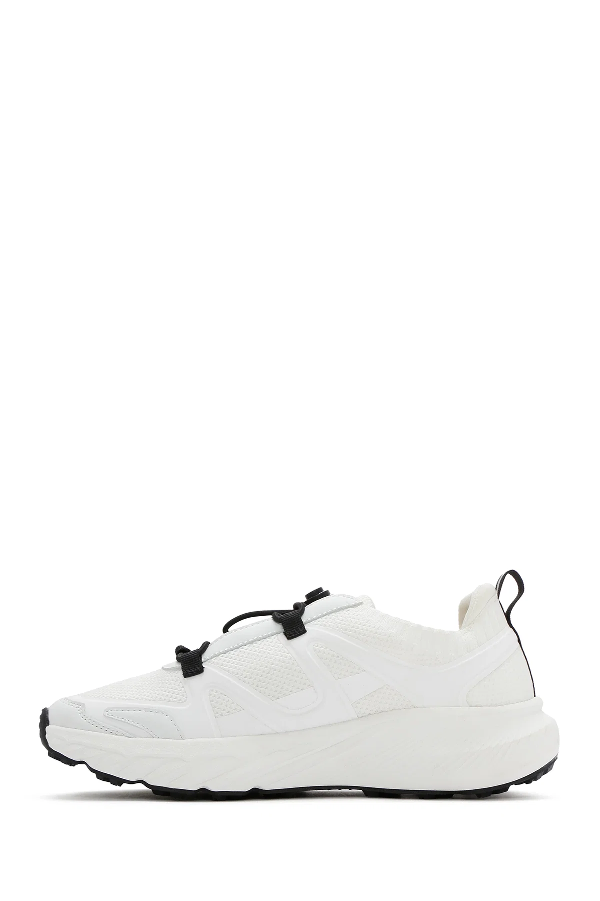 ACBC x DERİMOD Kadın Beyaz Bağcıklı Kalın Tabanlı Kumaş Sneaker - Image 2
