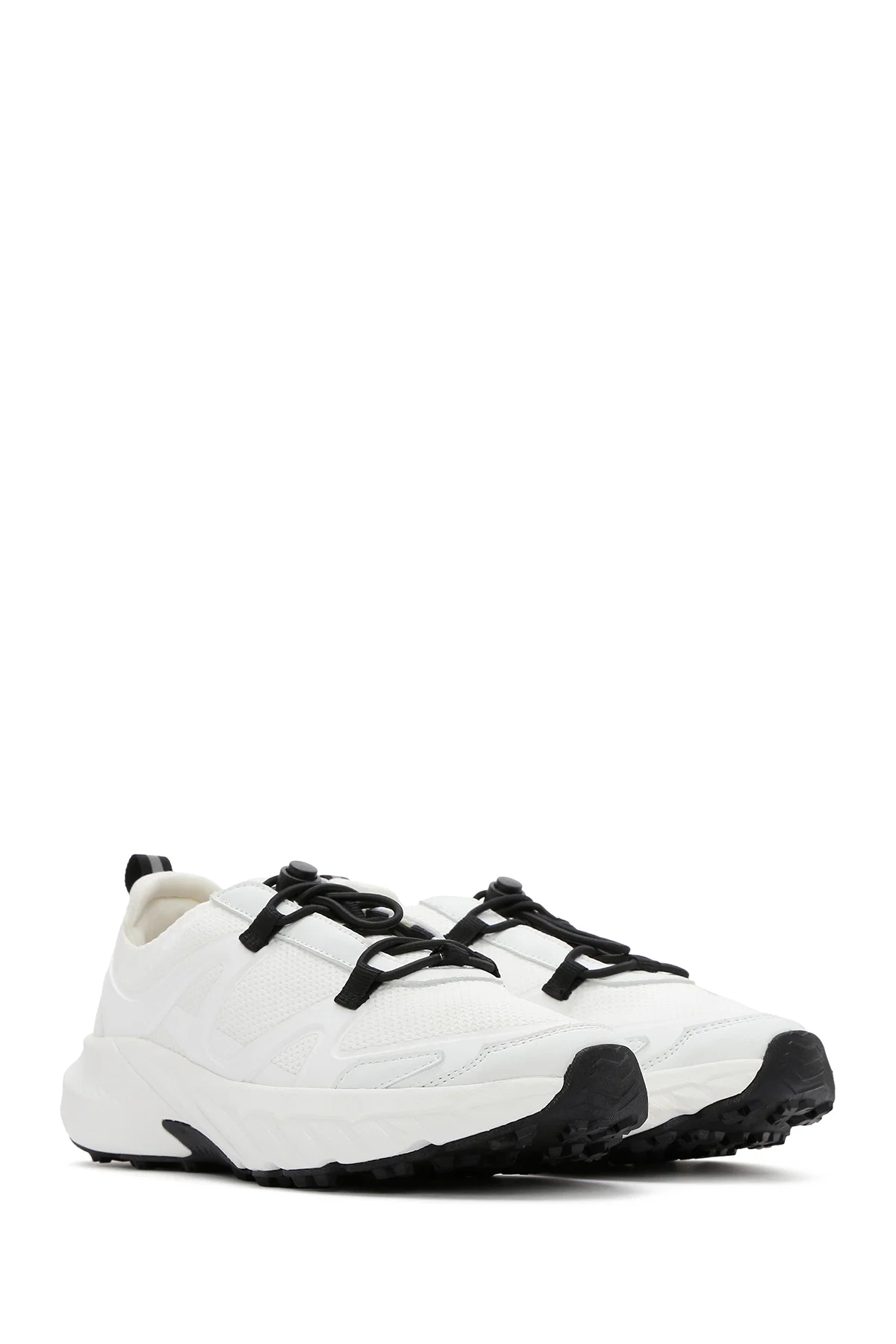 ACBC x DERİMOD Kadın Beyaz Bağcıklı Kalın Tabanlı Kumaş Sneaker - Image 3