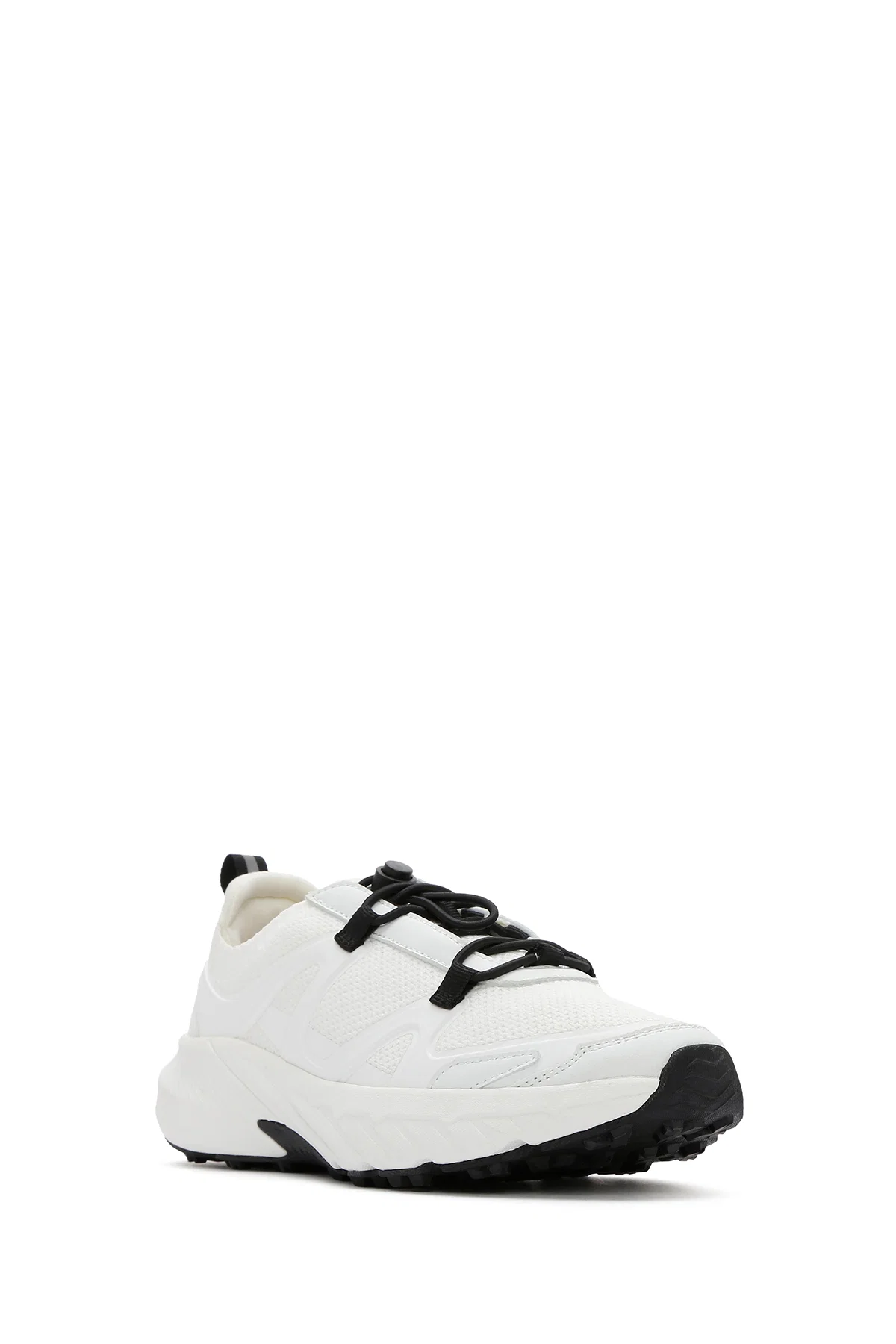 ACBC x DERİMOD Kadın Beyaz Bağcıklı Kalın Tabanlı Kumaş Sneaker - Image 6