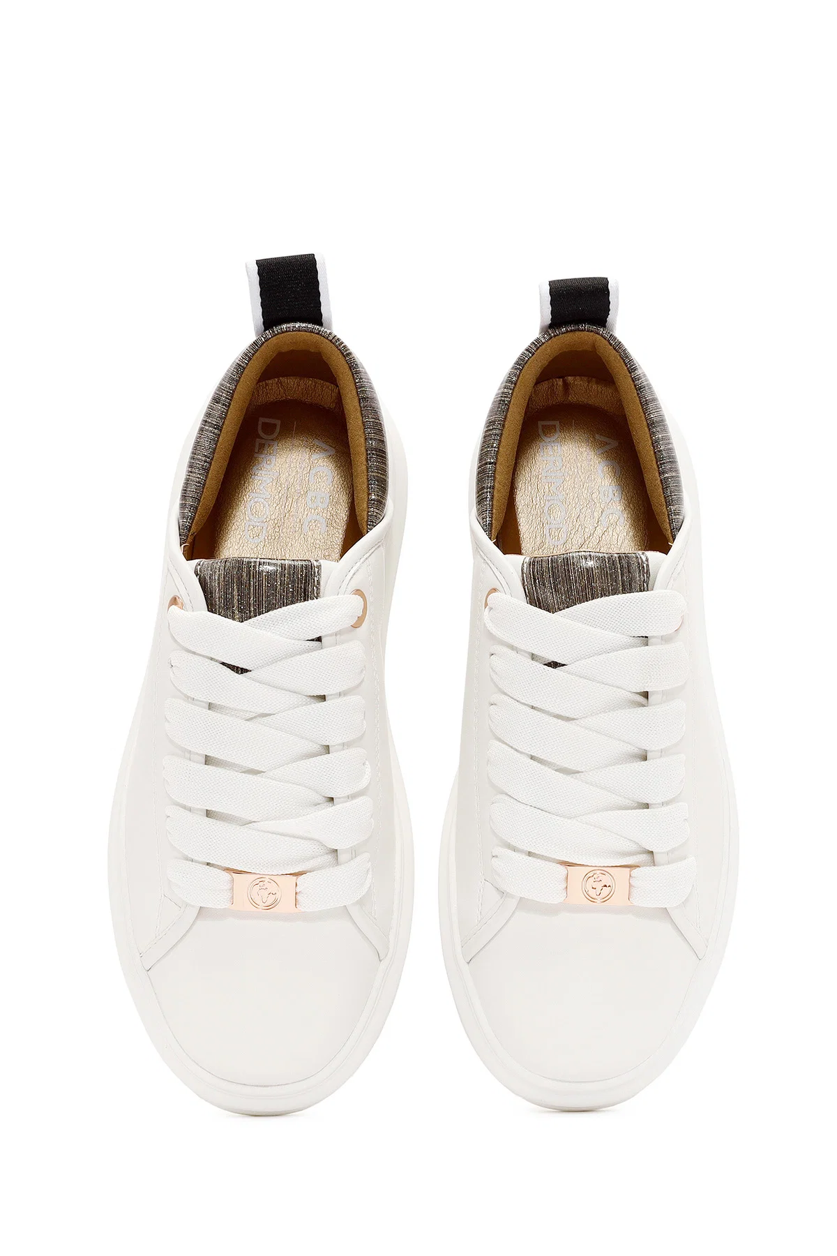 ACBC x Derimod Kadın Beyaz Bağcıklı Kalın Tabanlı Sneaker - Image 7
