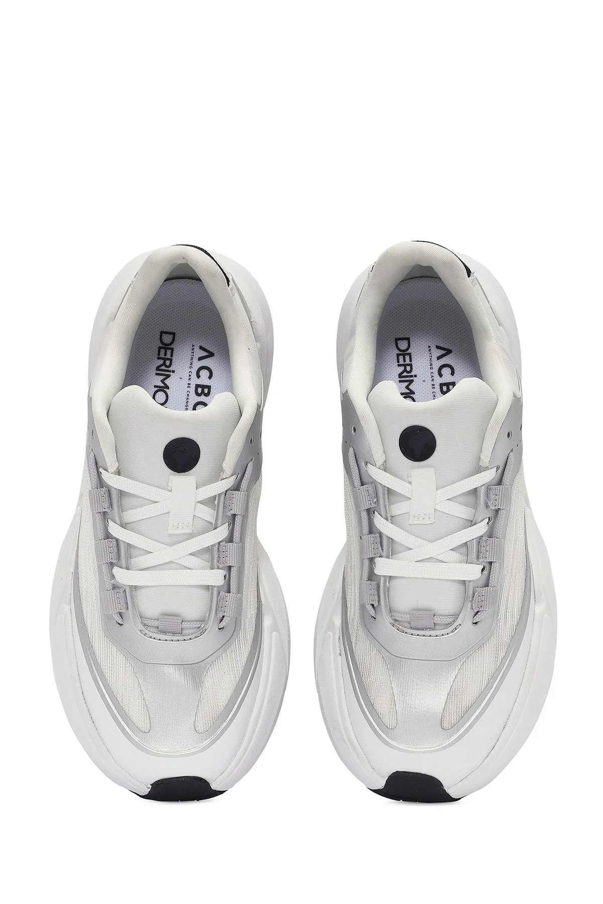 ACBC x DERİMOD Kadın Beyaz Bağcıklı Kalın Tabanlı Sneaker - Image 7