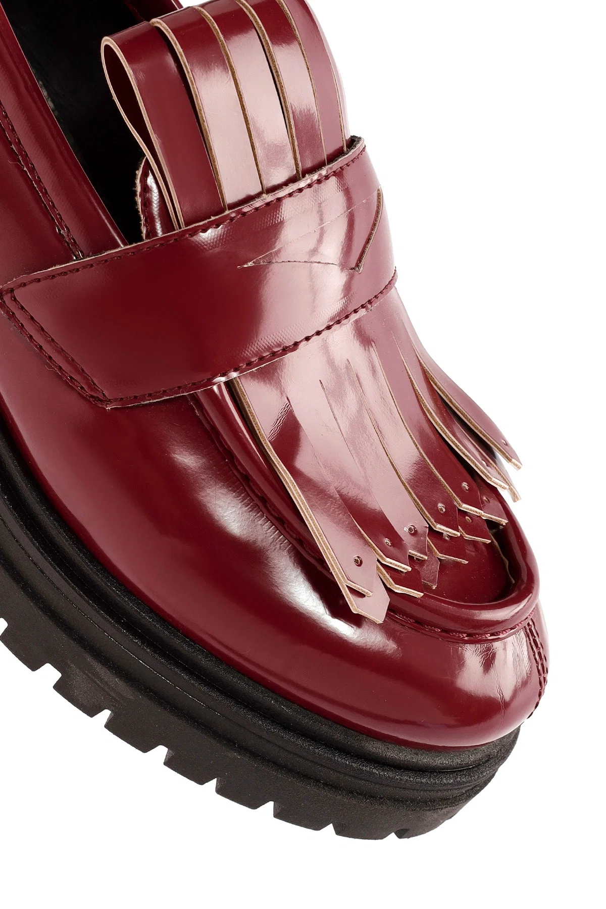ACBC x Derimod Kadın Bordo Kalın Tabanlı Maskülen Loafer - Image 9