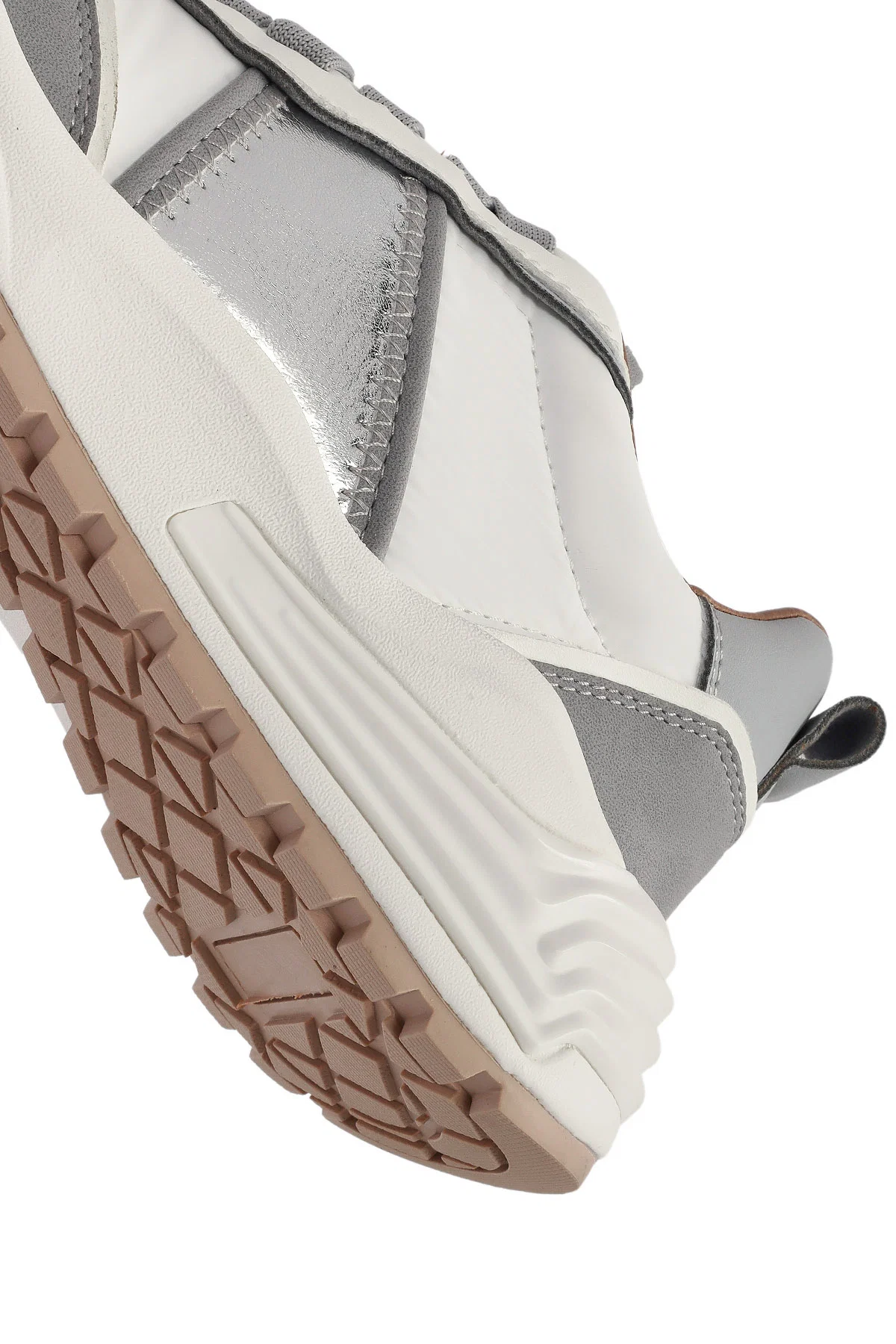 ACBC x DERİMOD Kadın Gri Kalın Tabanlı Bağcıklı Kumaş Sneaker - Image 10