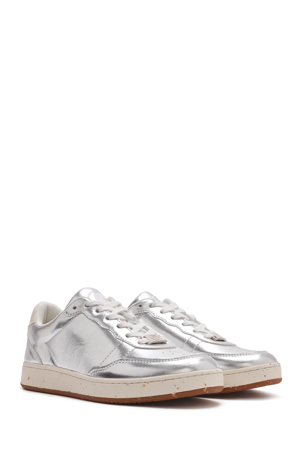 ACBC x Derimod Kadın Gri Metalik Bağcıklı Sneaker - Image 3