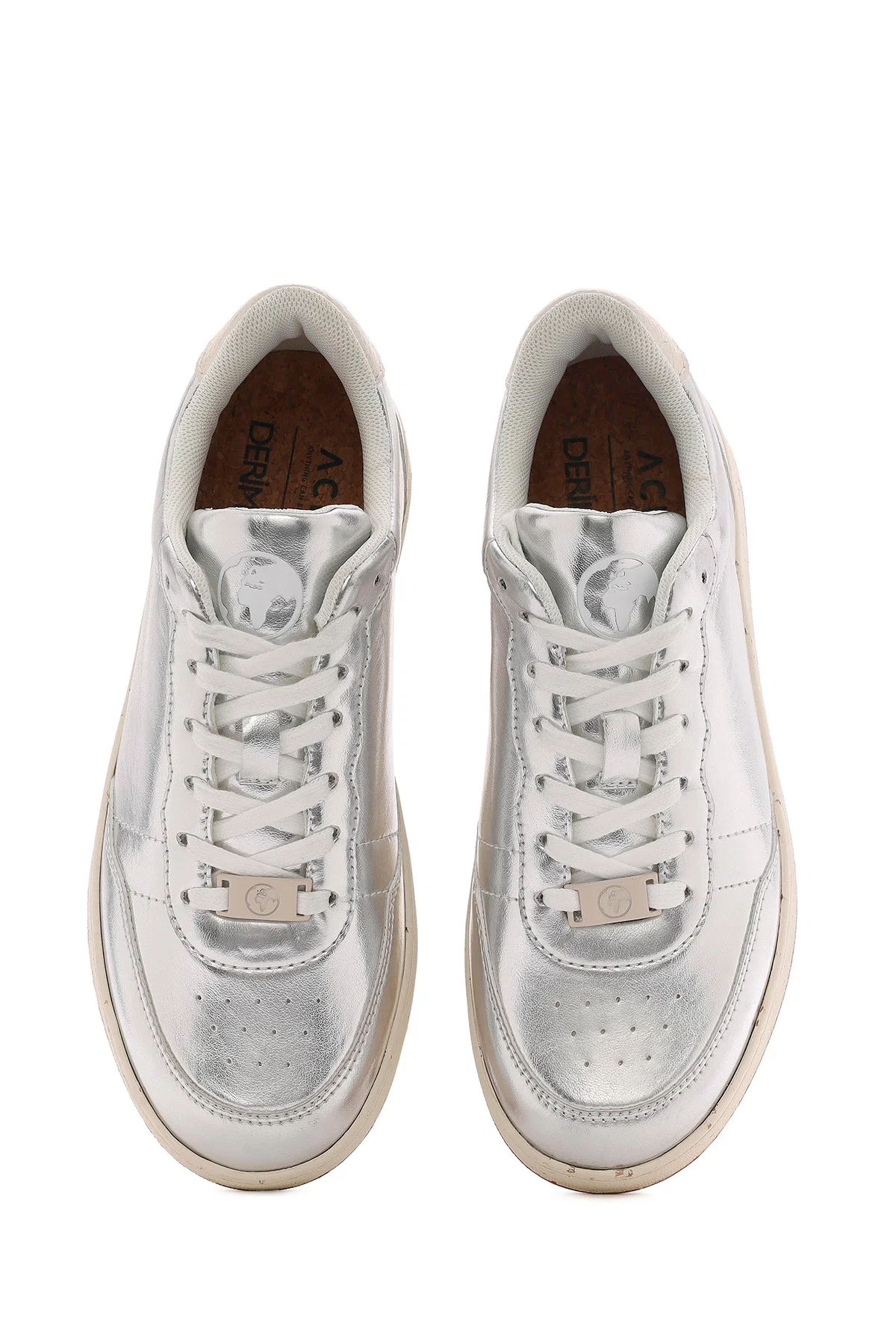 ACBC x Derimod Kadın Gri Metalik Bağcıklı Sneaker - Image 7