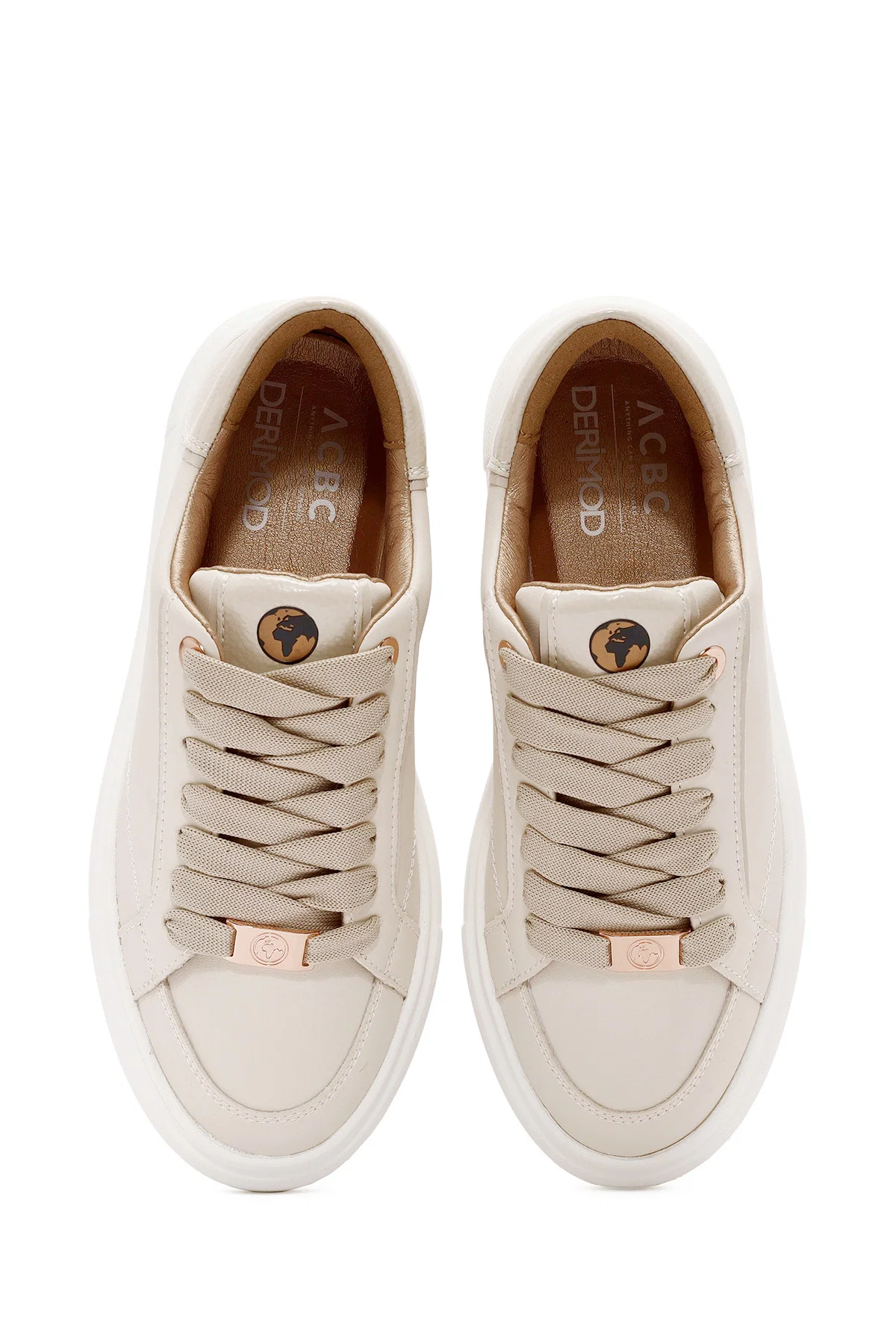 ACBC x Derimod Kadın Krem Bağcıklı Kalın Tabanlı Sneaker - Image 8
