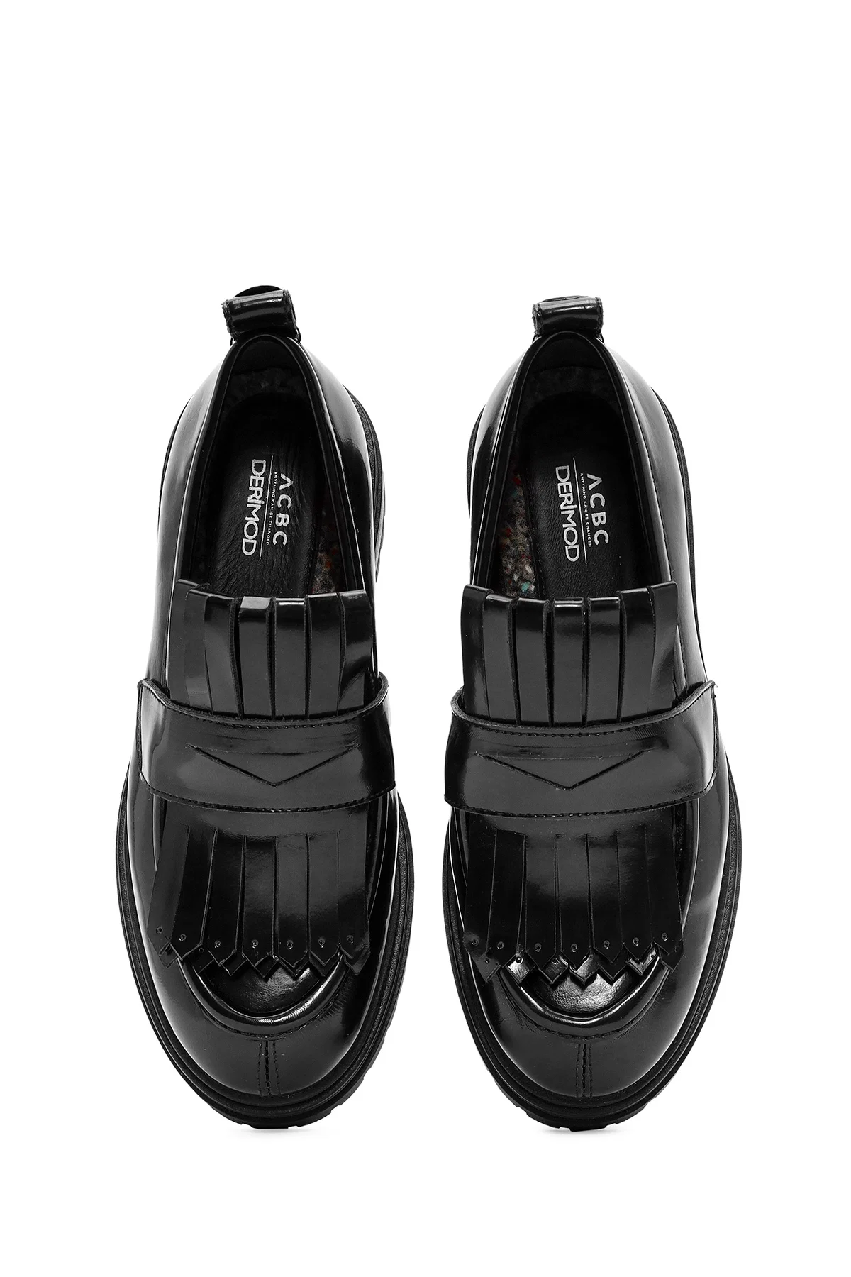 ACBC x Derimod Kadın Siyah Kalın Tabanlı Maskülen Loafer - Image 7