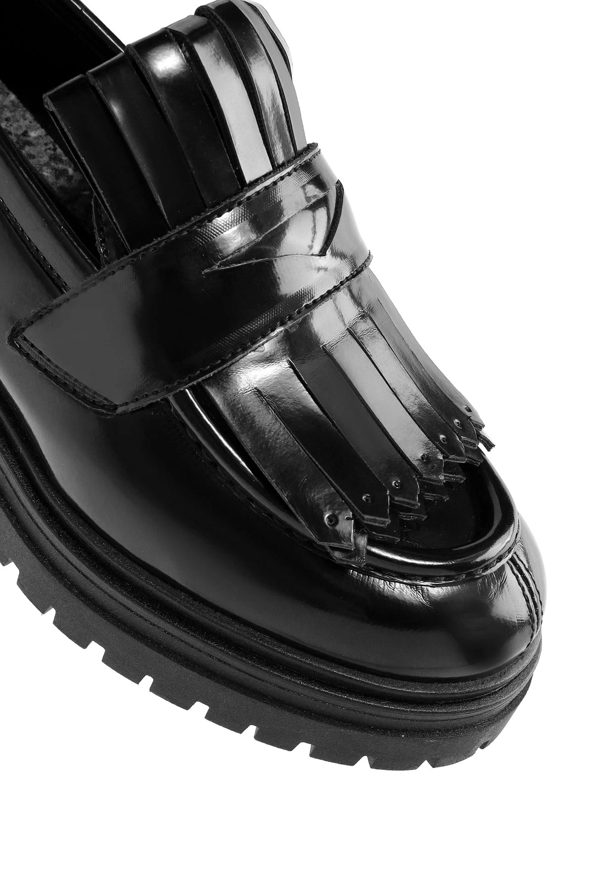 ACBC x Derimod Kadın Siyah Kalın Tabanlı Maskülen Loafer - Image 8
