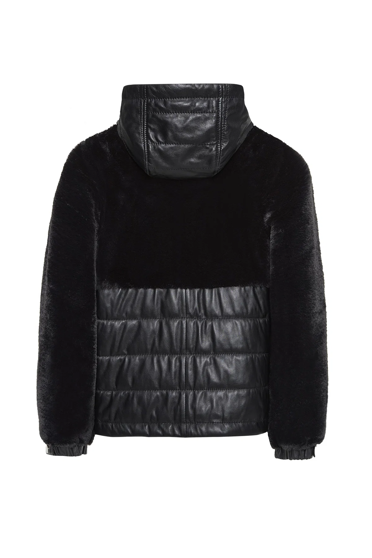 Alabama Kadın Siyah Kapüşonlu Teddy Mont - Image 3
