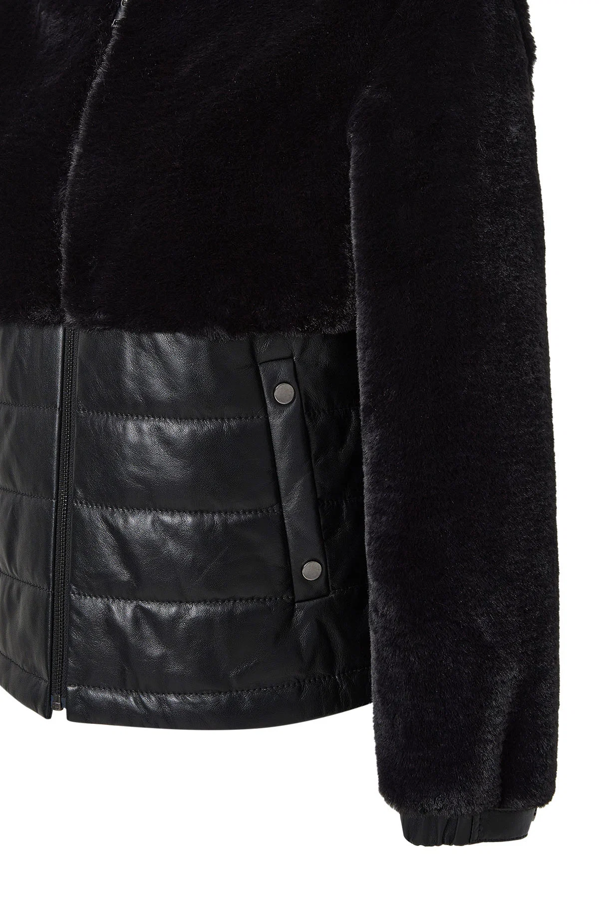 Alabama Kadın Siyah Kapüşonlu Teddy Mont - Image 5