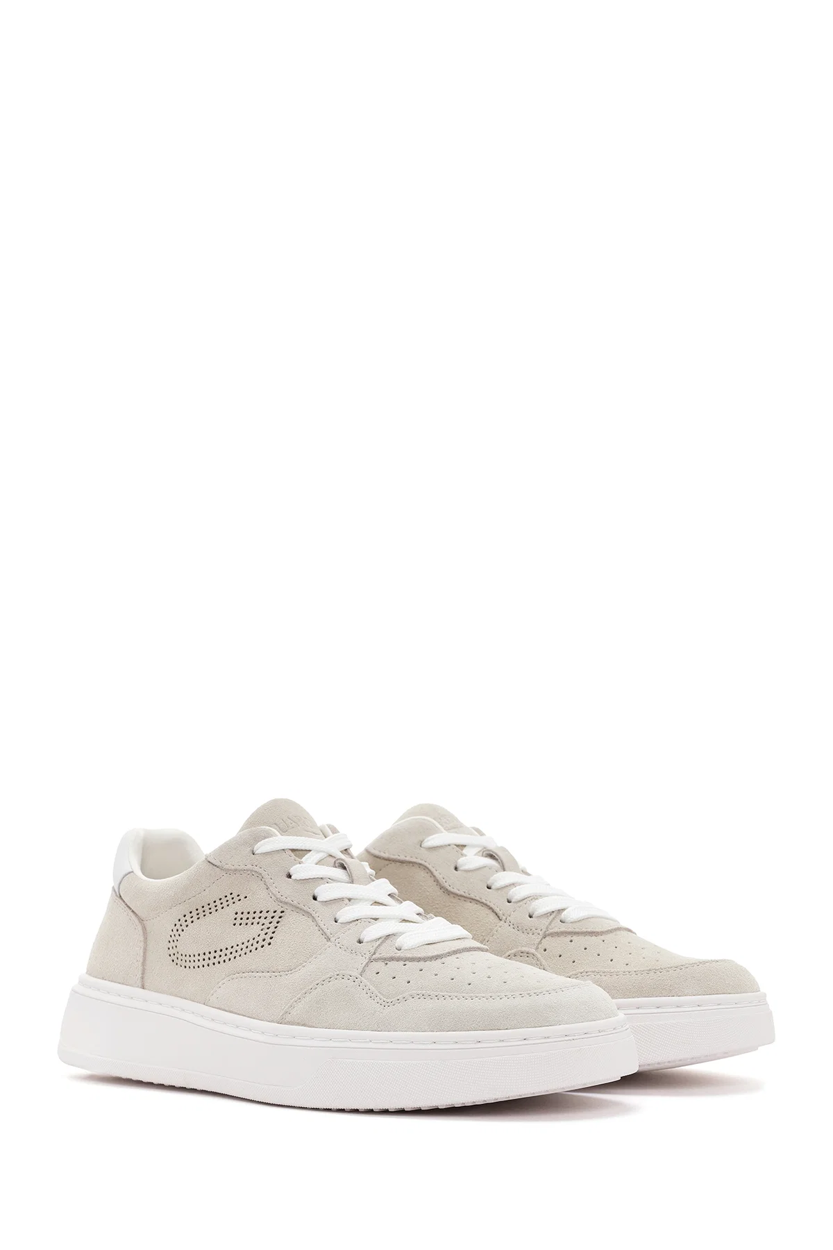 Alberto Guardiani Erkek Bej New Era Bağcıklı Deri Sneaker - Image 3