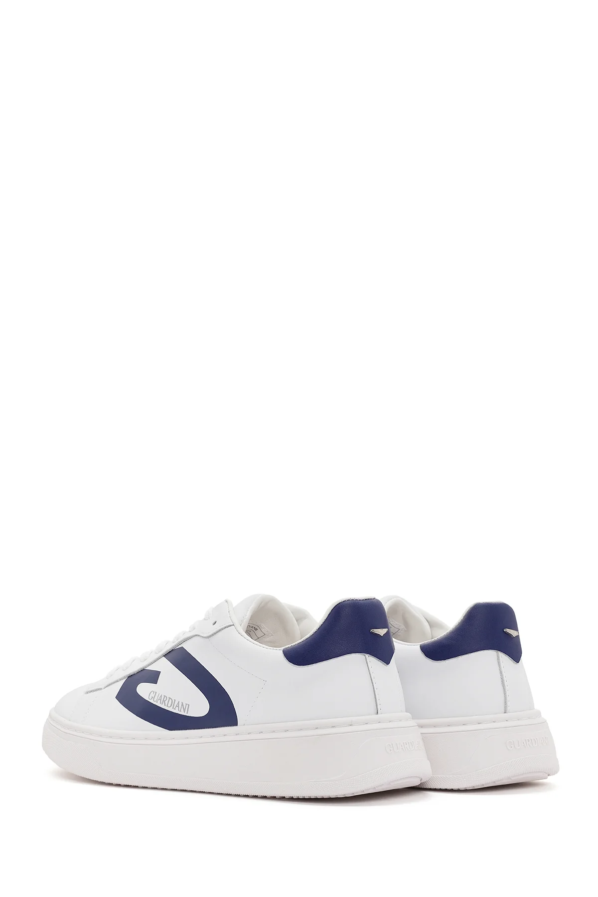 Alberto Guardiani Erkek Beyaz New Era Bağcıklı Deri Sneaker - Image 5
