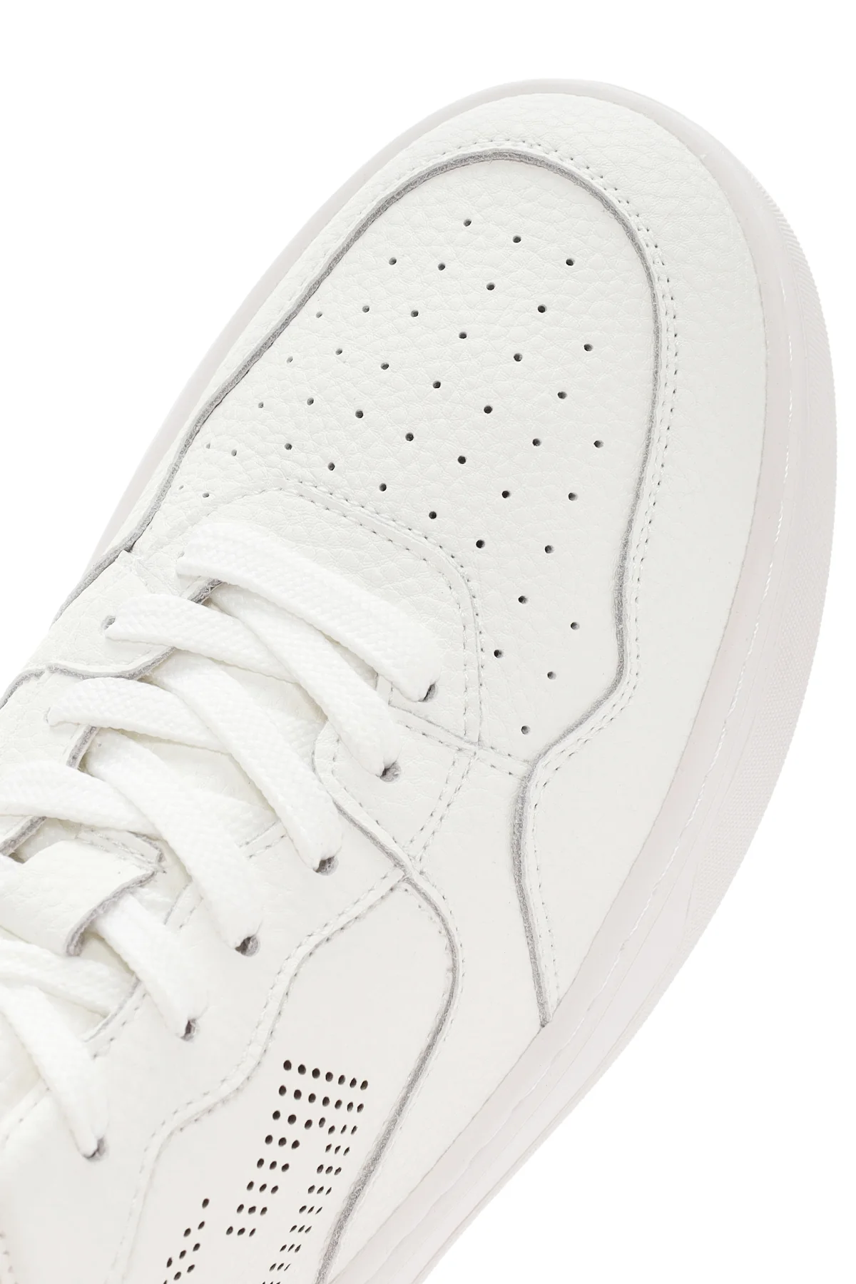 Alberto Guardiani Erkek Beyaz New Era Bağcıklı Deri Sneaker - Image 12