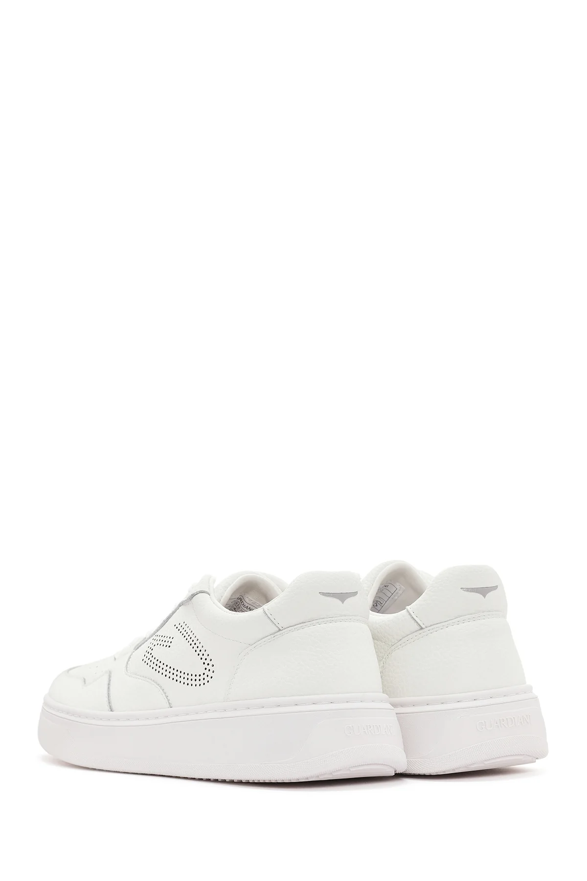 Alberto Guardiani Erkek Beyaz New Era Bağcıklı Deri Sneaker - Image 5