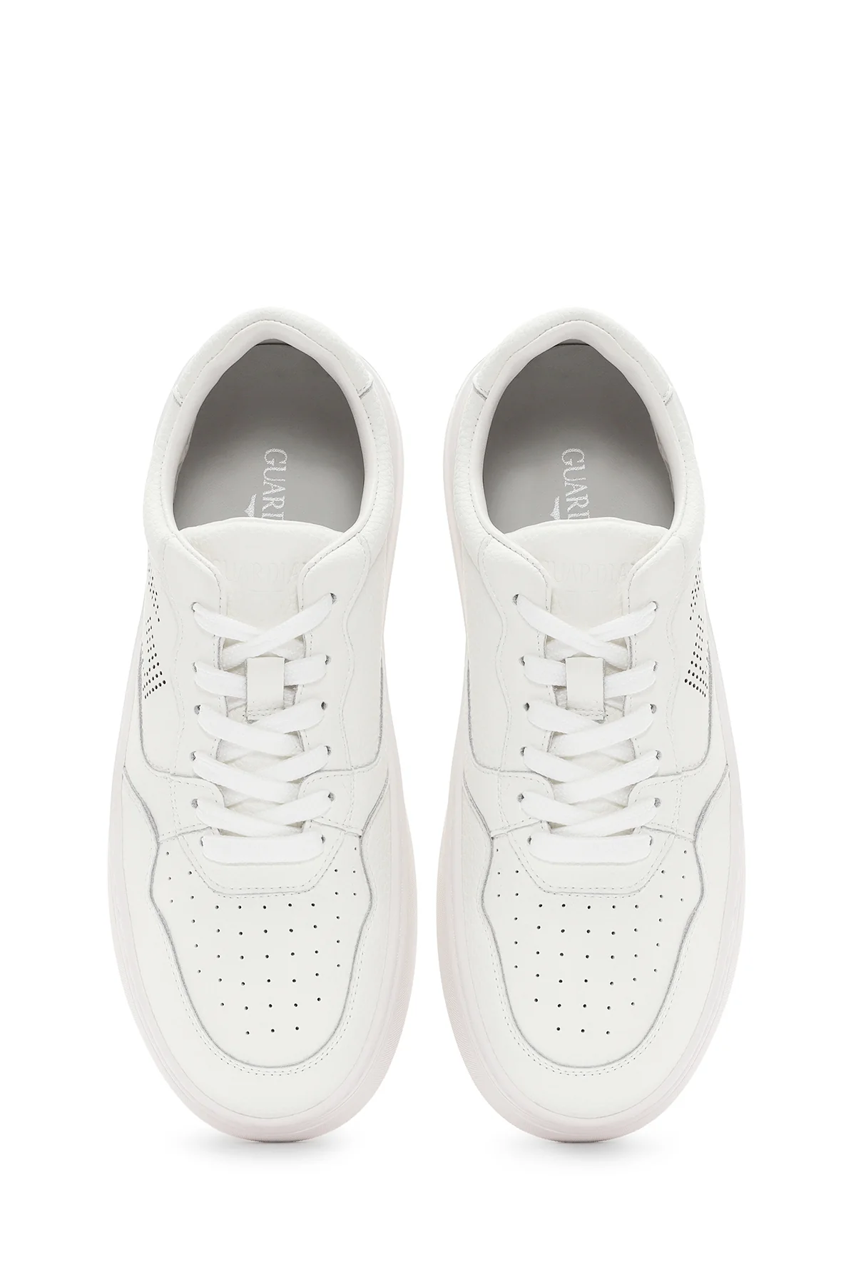 Alberto Guardiani Erkek Beyaz New Era Bağcıklı Deri Sneaker - Image 7