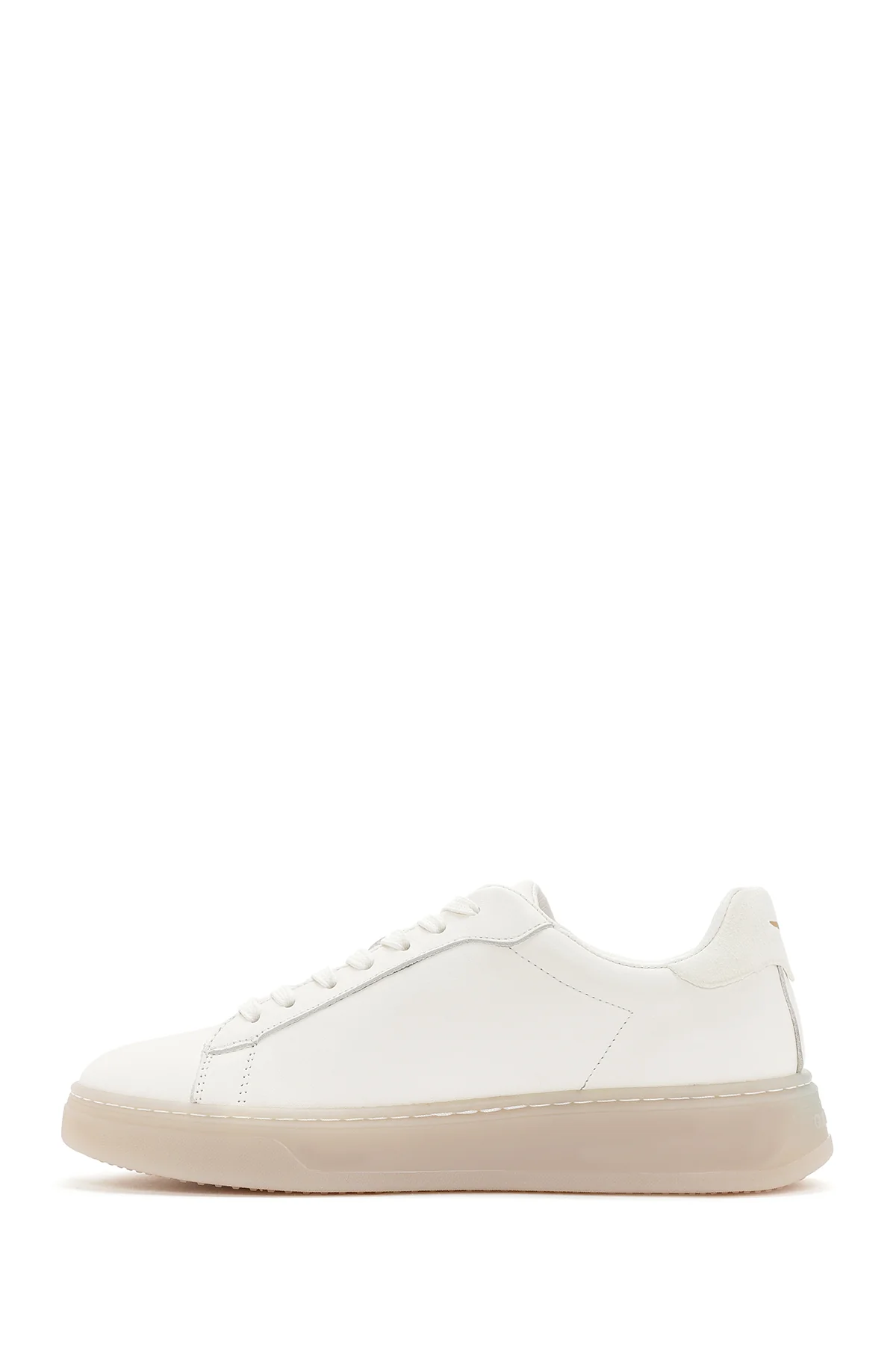 Alberto Guardiani Erkek Beyaz New Era Bağcıklı Deri Sneaker - Image 2