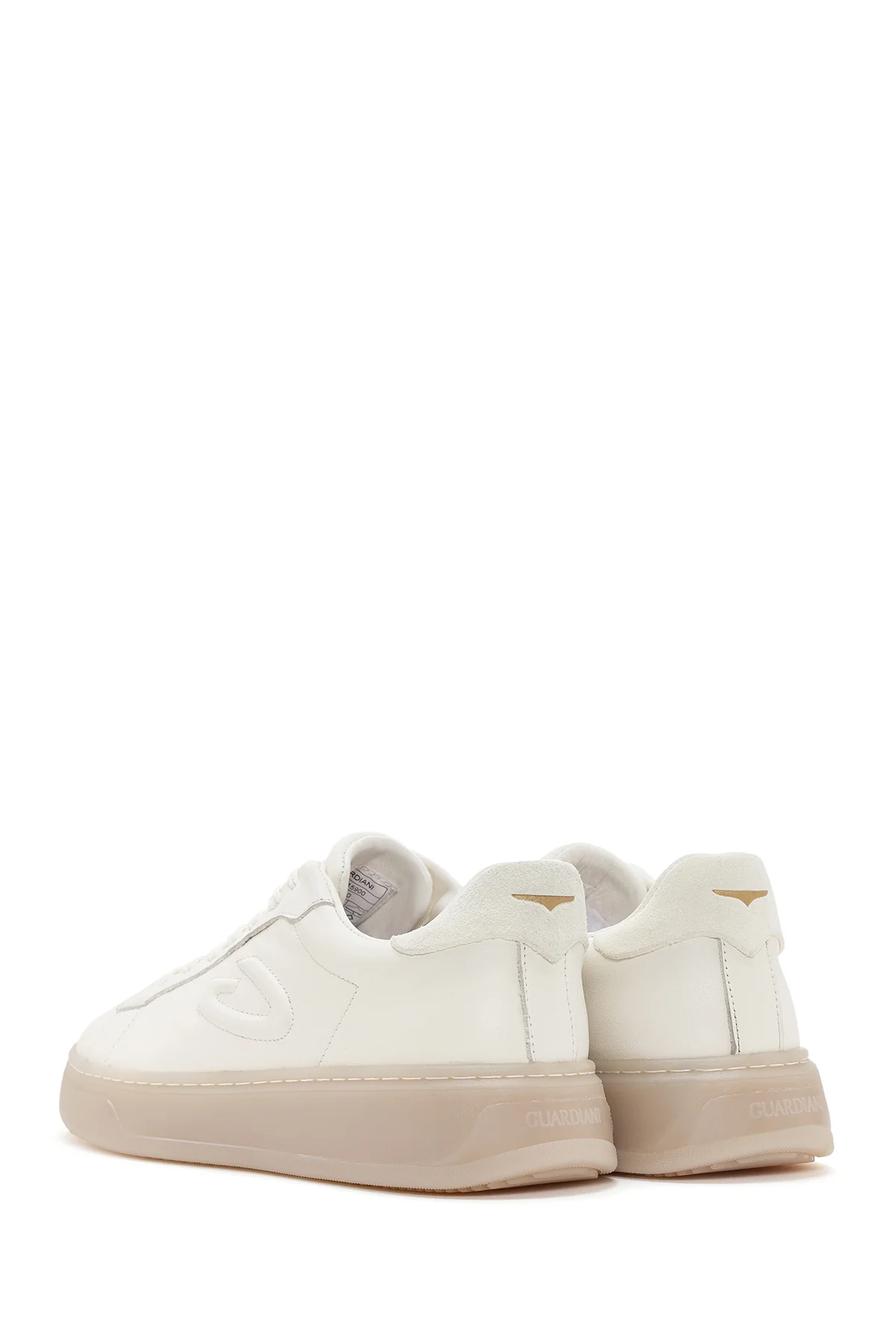 Alberto Guardiani Erkek Beyaz New Era Bağcıklı Deri Sneaker - Image 5