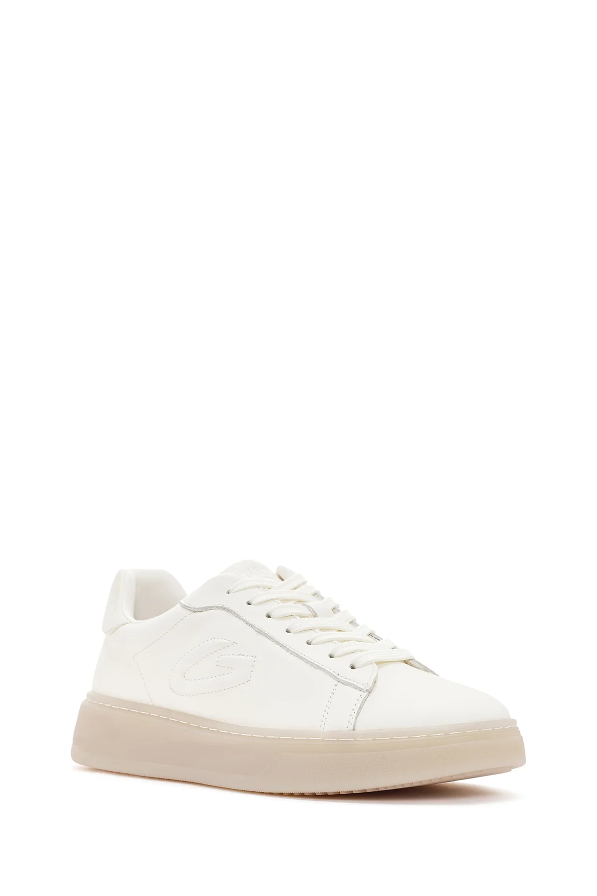 Alberto Guardiani Erkek Beyaz New Era Bağcıklı Deri Sneaker - Image 6