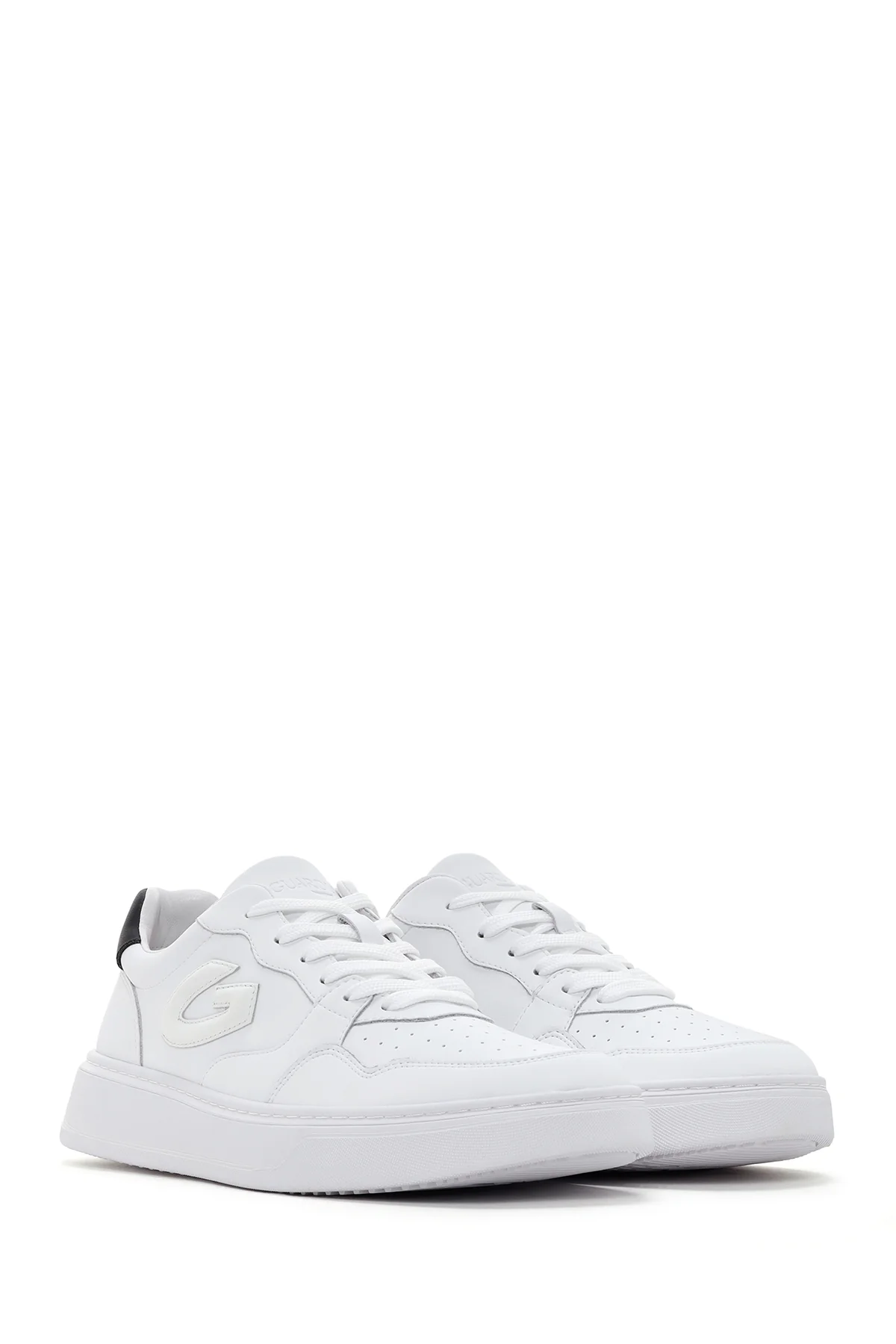 Alberto Guardiani Erkek Beyaz New Era Kalın Tabanlı Deri Sneaker - Image 3