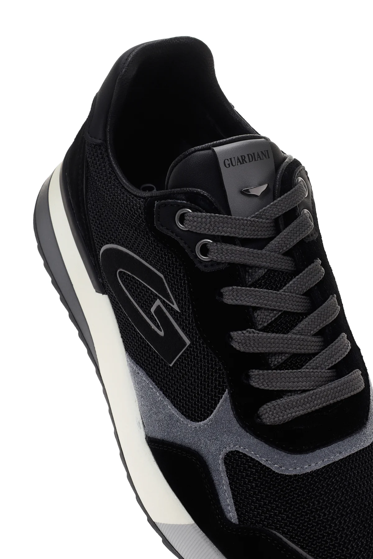 Alberto Guardiani Erkek Siyah Gri Winner Kalın Tabanlı Deri Sneaker - Image 10