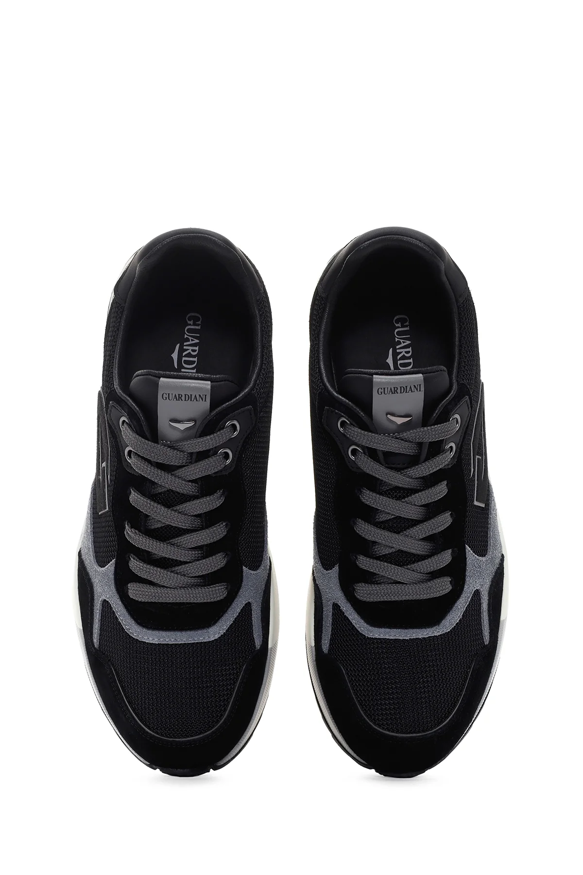 Alberto Guardiani Erkek Siyah Gri Winner Kalın Tabanlı Deri Sneaker - Image 6