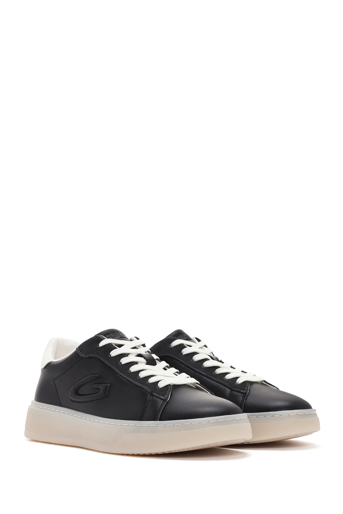 Alberto Guardiani Erkek Siyah New Era Bağcıklı Deri Sneaker - Image 3