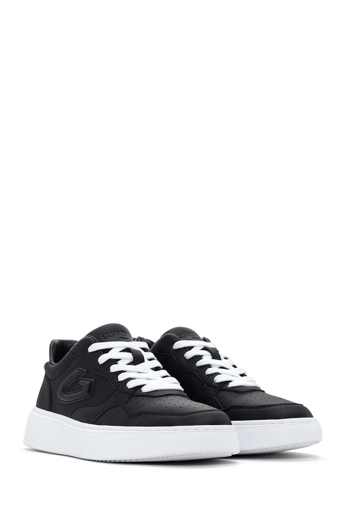 Alberto Guardiani Erkek Siyah New Era Kalın Tabanlı Deri Sneaker - Image 3