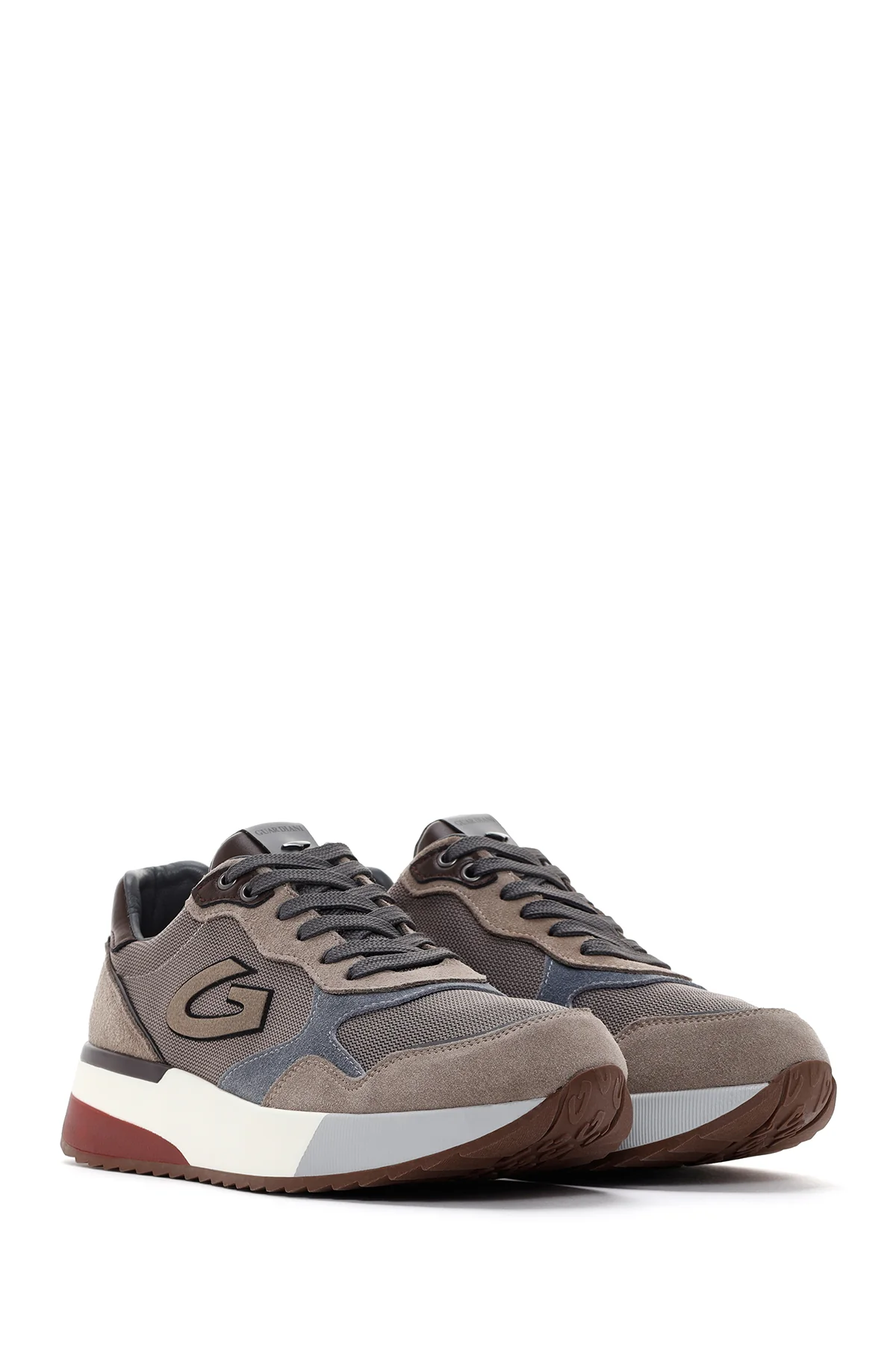 Alberto Guardiani Erkek Vizon Winner Kalın Tabanlı Deri Sneaker - Image 3