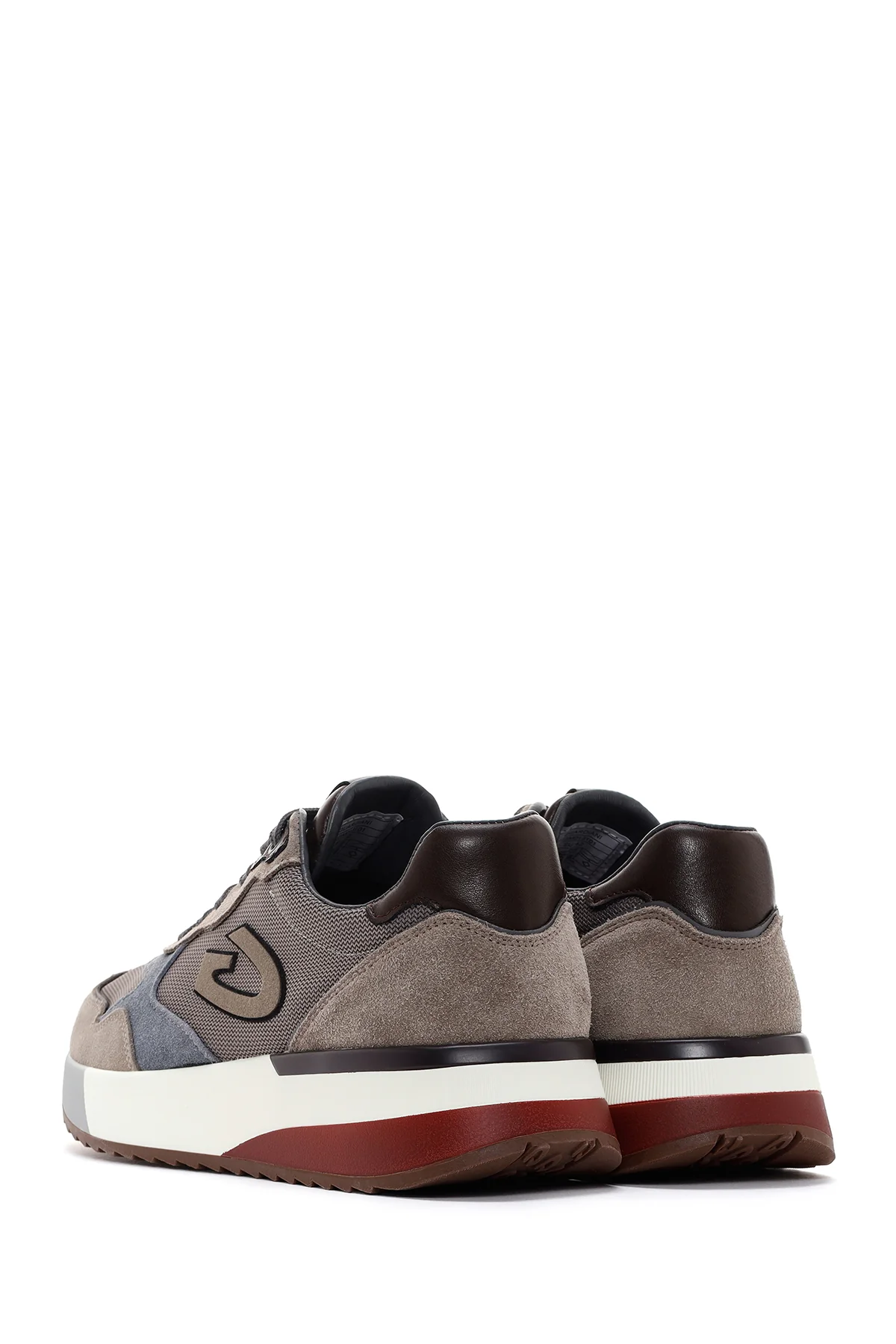 Alberto Guardiani Erkek Vizon Winner Kalın Tabanlı Deri Sneaker - Image 5