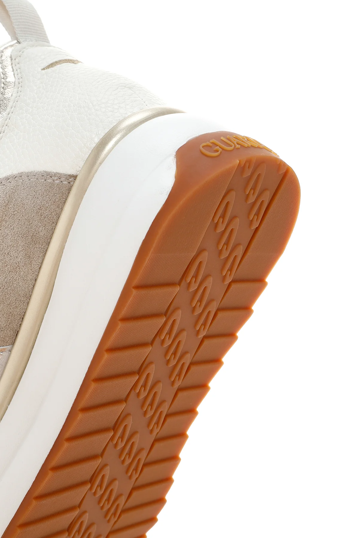 Alberto Guardiani Kadın Bej Altın Louise Kalın Tabanlı Deri Sneaker - Image 8