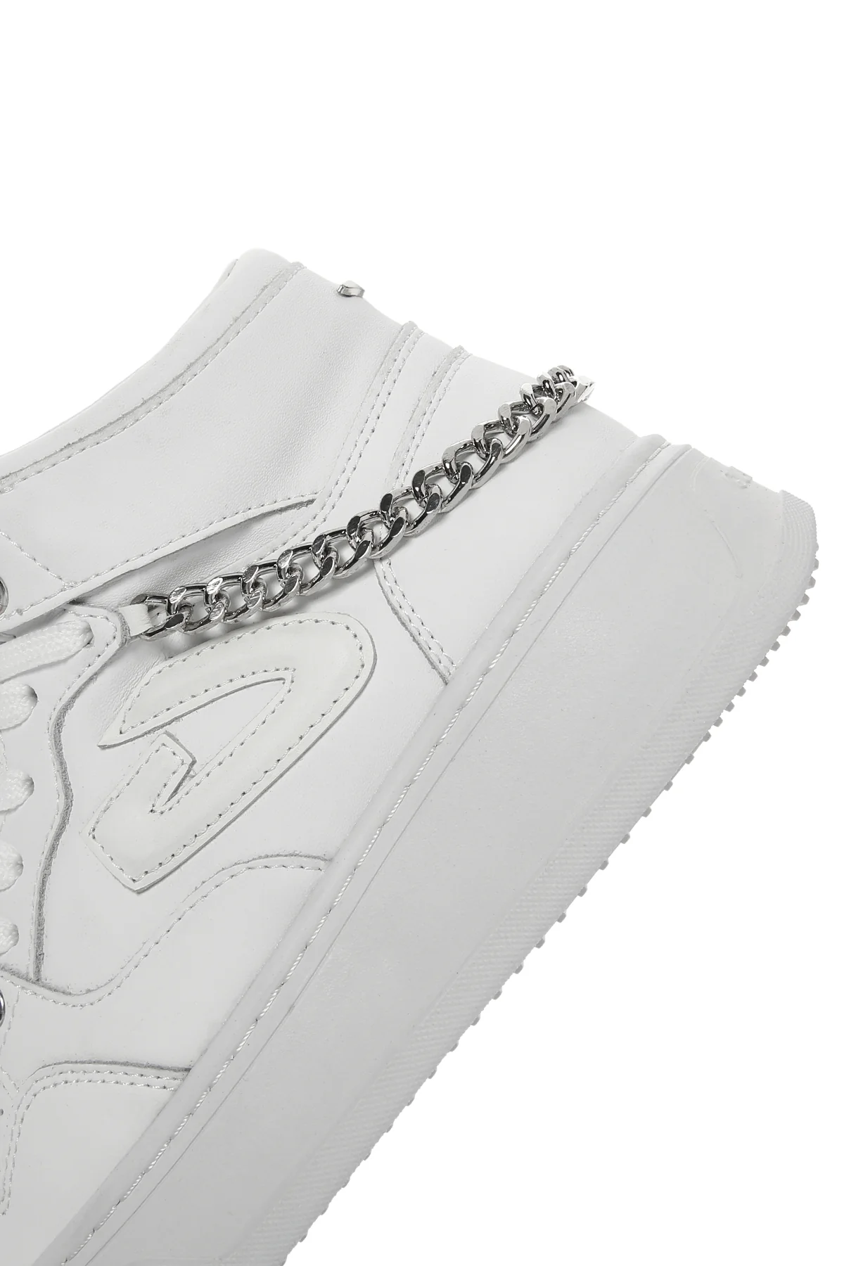Alberto Guardiani Kadın Beyaz Deri Kalın Tabanlı Bilekli Sneaker - Image 7