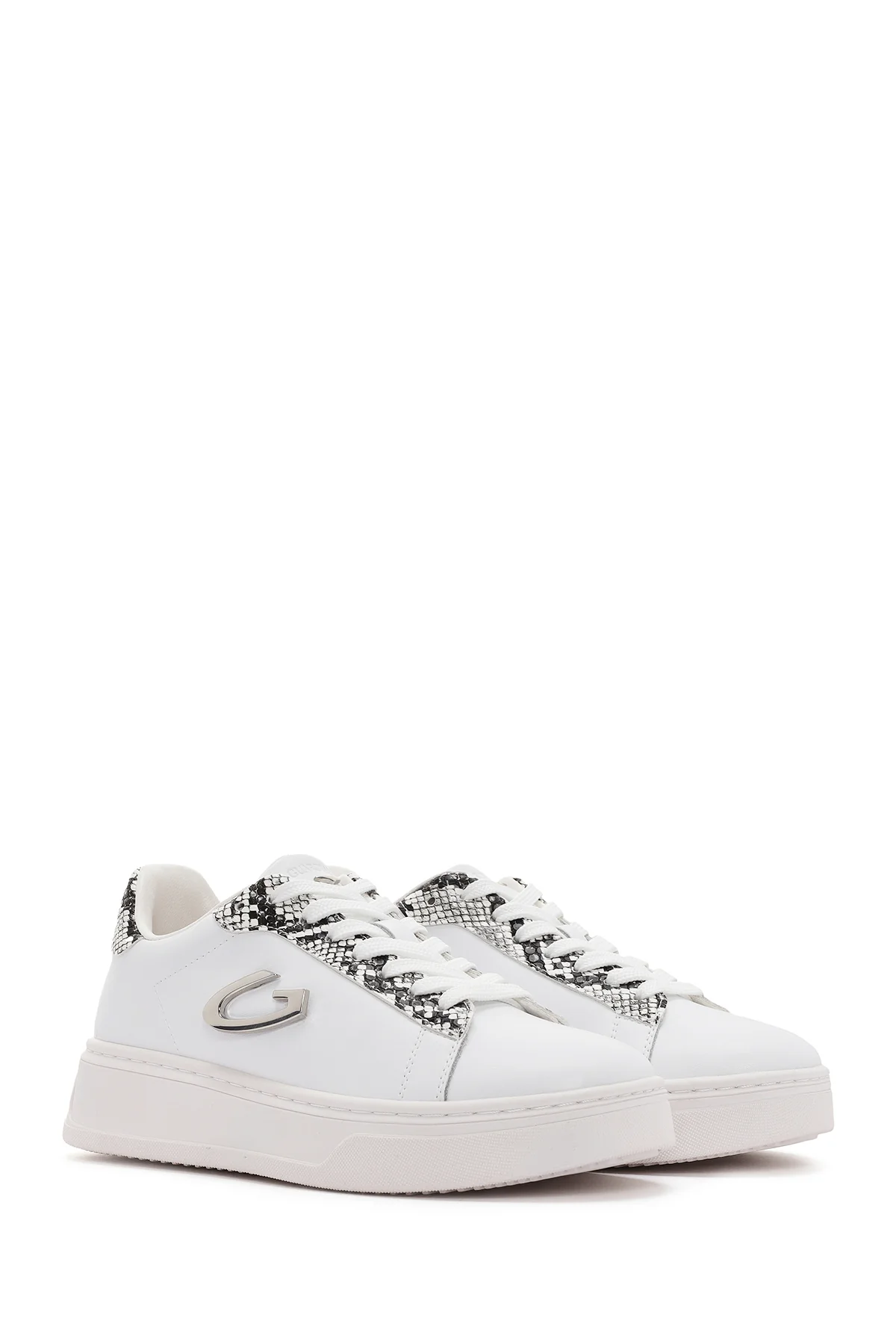 Alberto Guardiani Kadın Beyaz New Era Bağcıklı Deri Sneaker - Image 3
