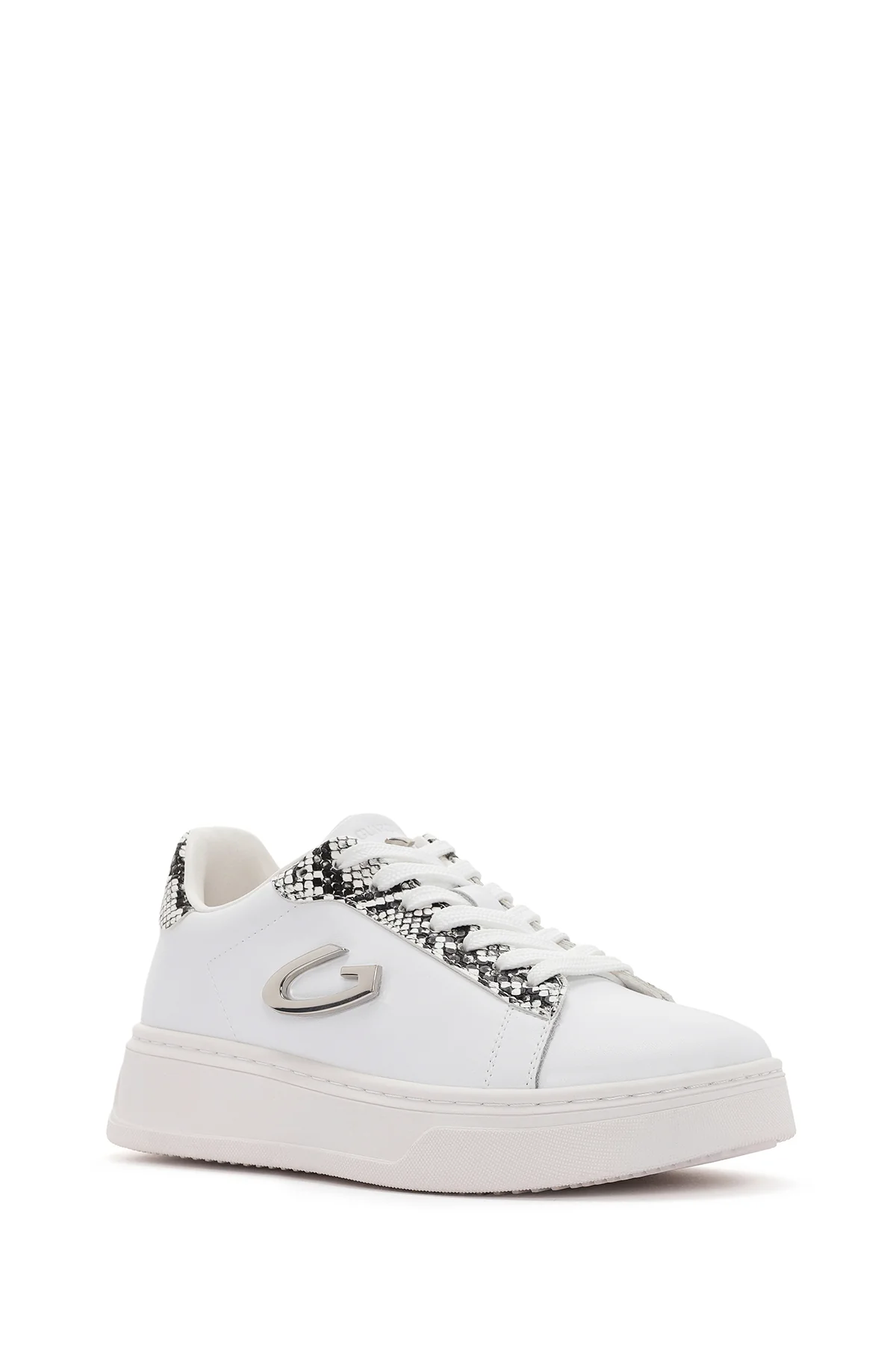 Alberto Guardiani Kadın Beyaz New Era Bağcıklı Deri Sneaker - Image 6