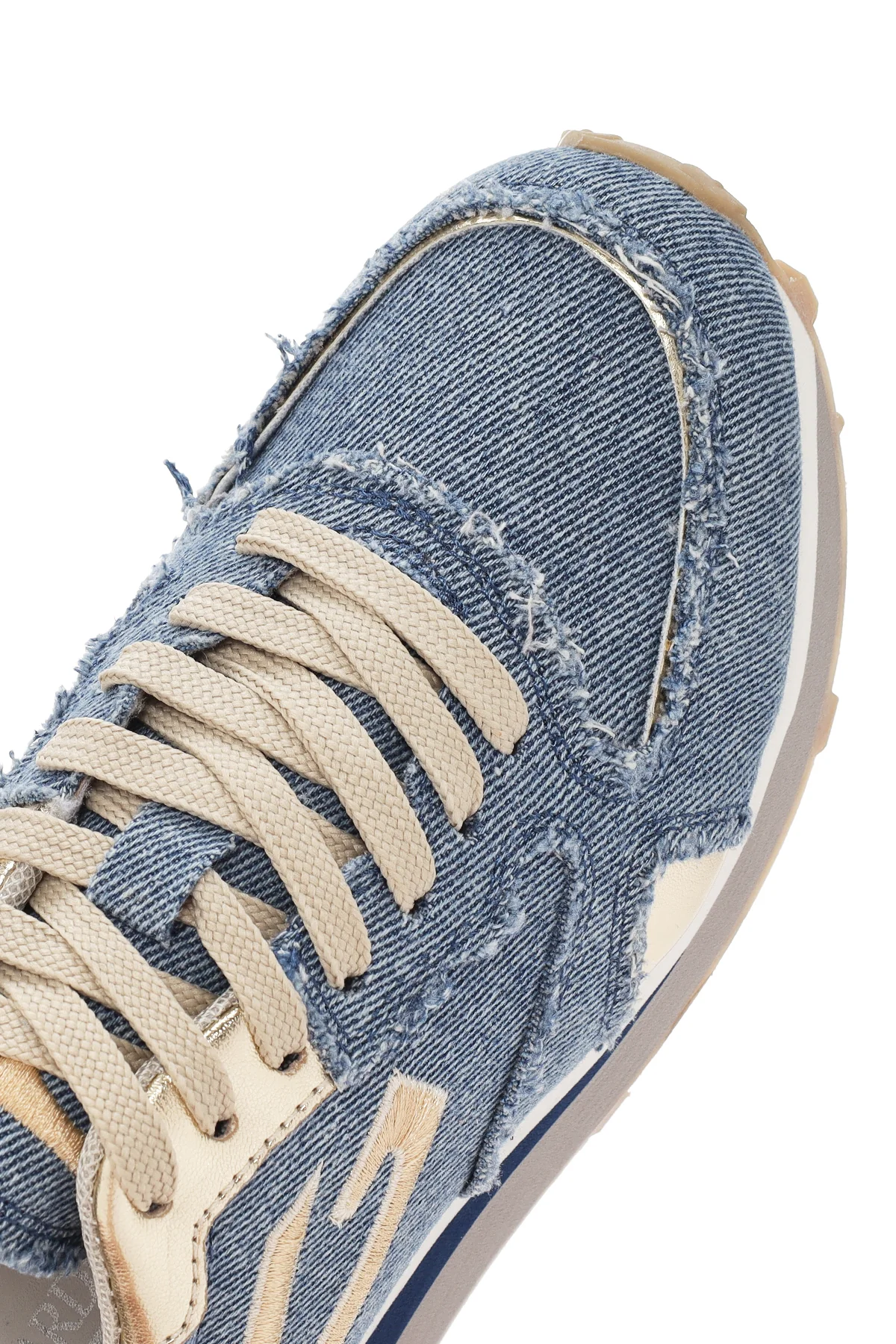 Alberto Guardiani Kadın Mavi Wen Kalın Tabanlı Bağcıklı Taşlı Sneaker - Image 11