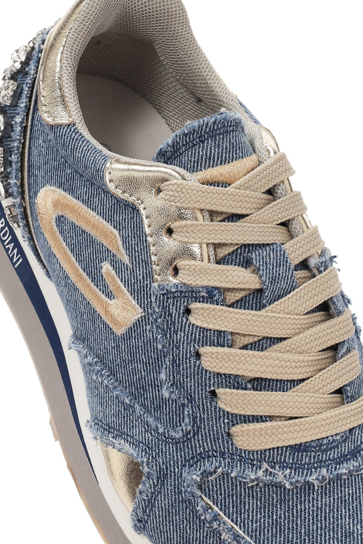 Alberto Guardiani Kadın Mavi Wen Kalın Tabanlı Bağcıklı Taşlı Sneaker - Image 12