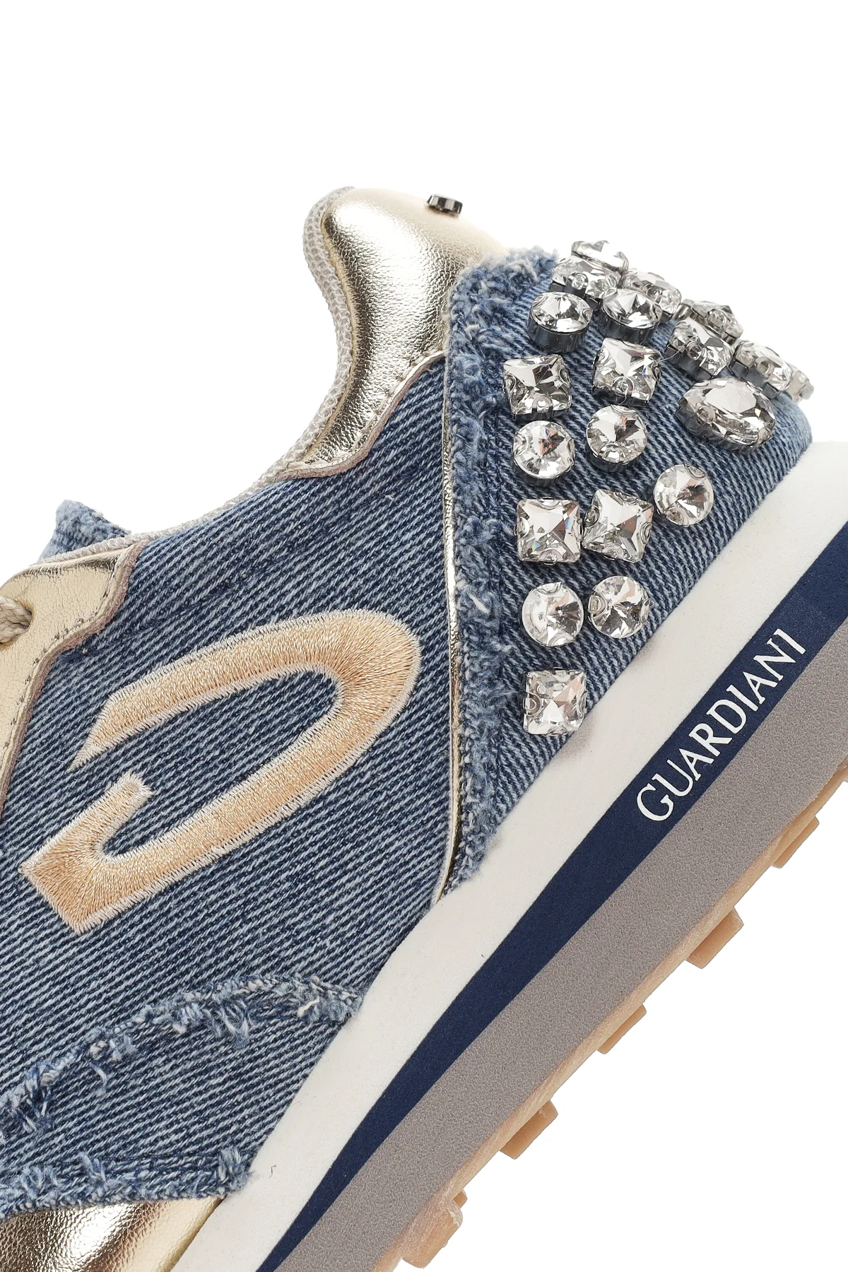 Alberto Guardiani Kadın Mavi Wen Kalın Tabanlı Bağcıklı Taşlı Sneaker - Image 9