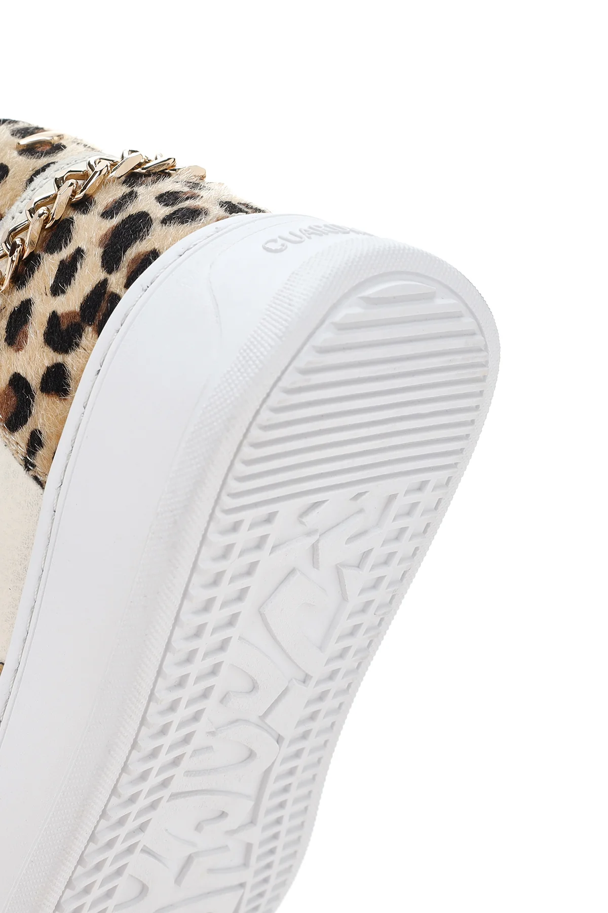 Alberto Guardiani Kadın Siyah Beyaz Leopar Deri Kalın Tabanlı Bilekli Sneaker - Image 8
