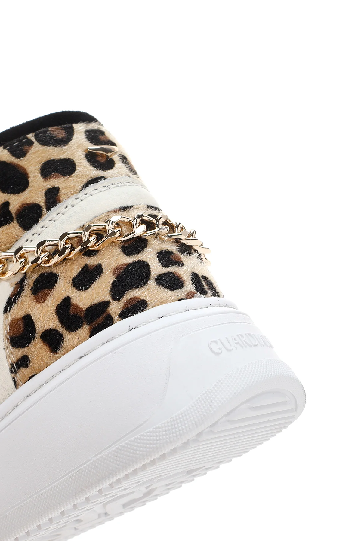 Alberto Guardiani Kadın Siyah Beyaz Leopar Deri Kalın Tabanlı Bilekli Sneaker - Image 9