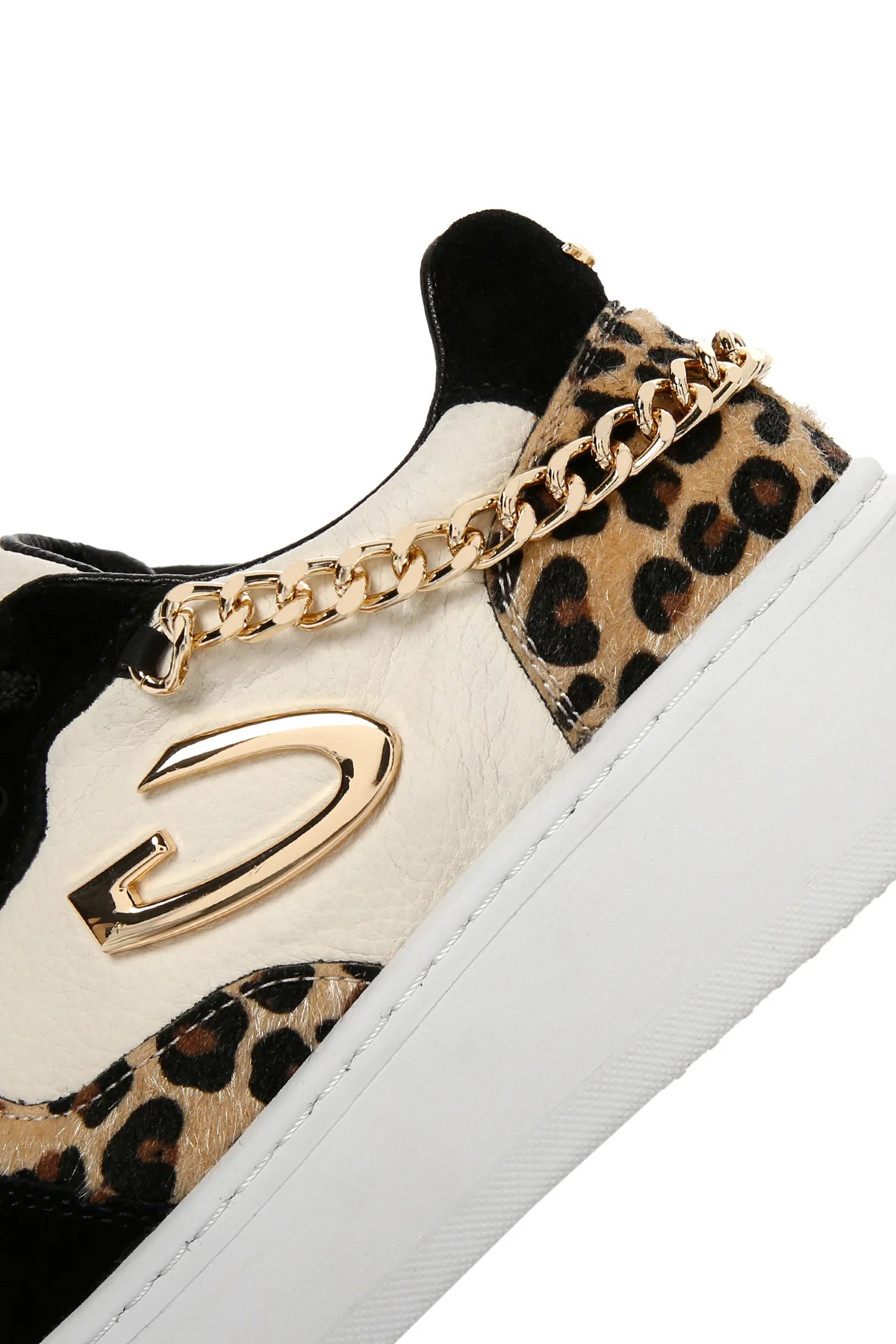 Alberto Guardiani Kadın Siyah Zincirli Deri Sneaker - Image 7