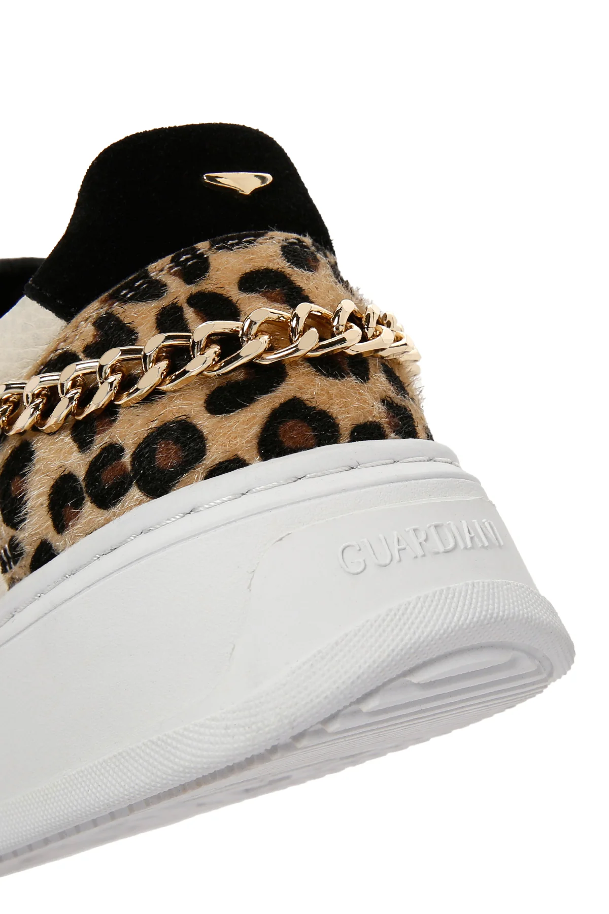 Alberto Guardiani Kadın Siyah Zincirli Deri Sneaker - Image 9