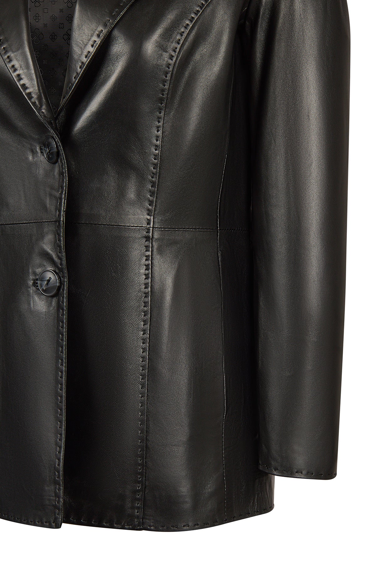 Barbara Kadın Siyah Blazer Deri Ceket - Image 13