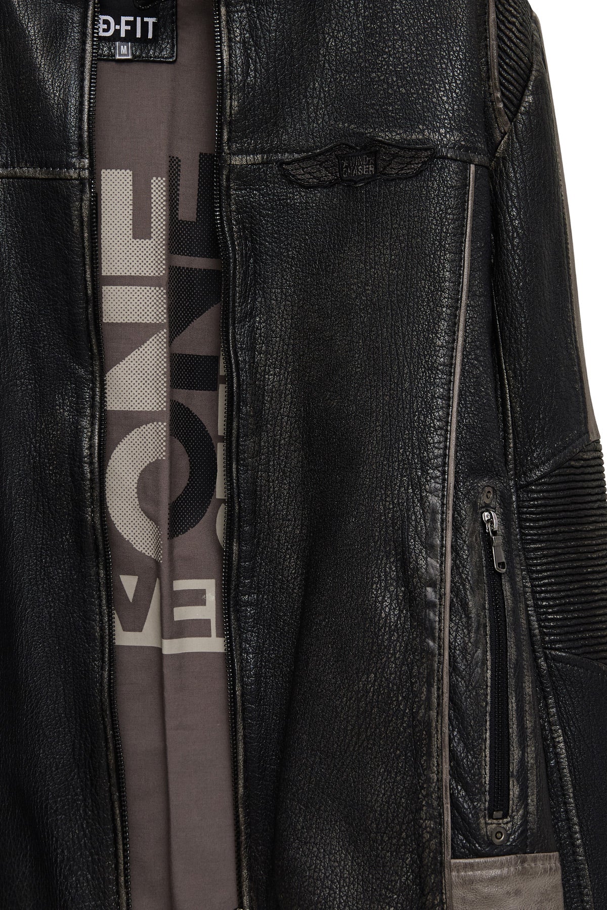Barry Erkek Gri Hakim Yaka Slim-Fit Deri Mont - Image 10