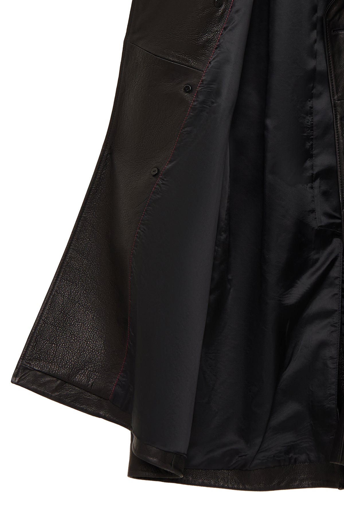Bellingham Erkek Siyah Oversize Deri Trençkot - Image 8
