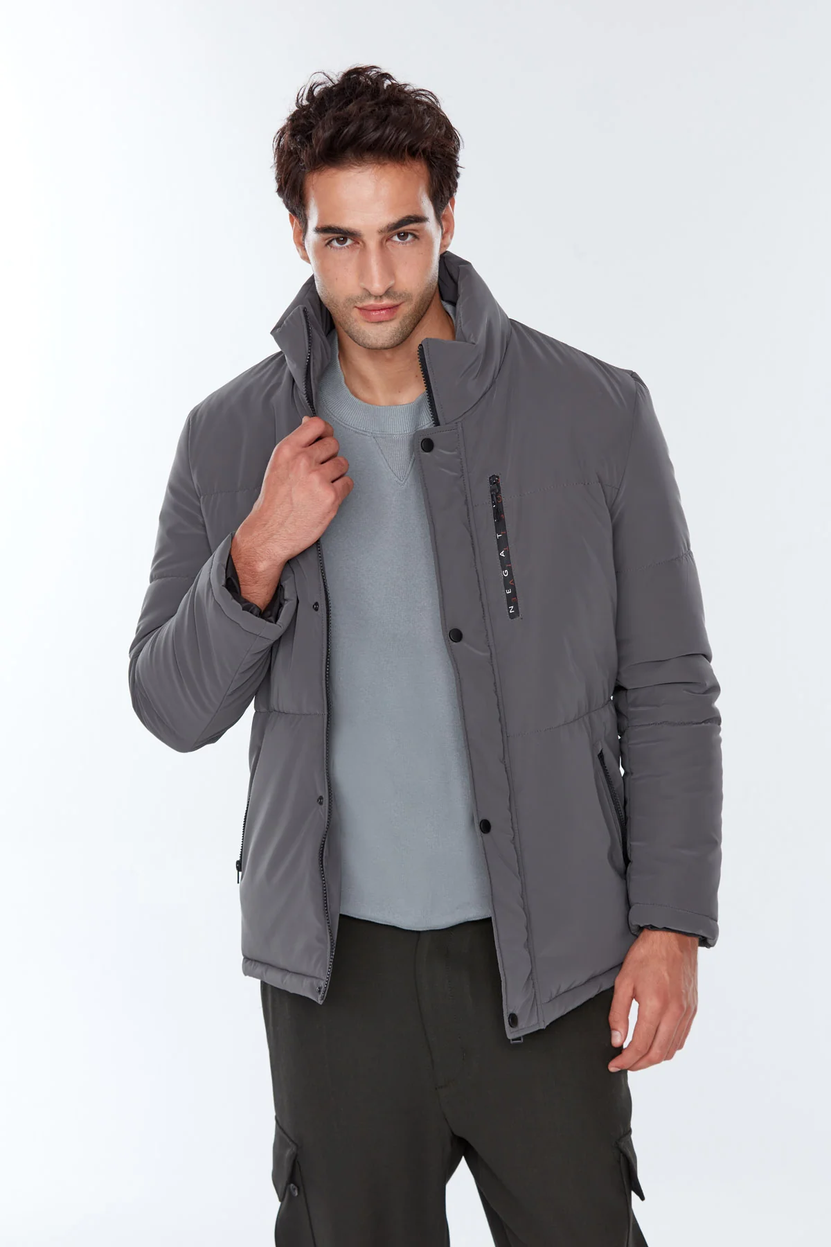 Berlin Erkek Gri Softwear Mont - Image 5